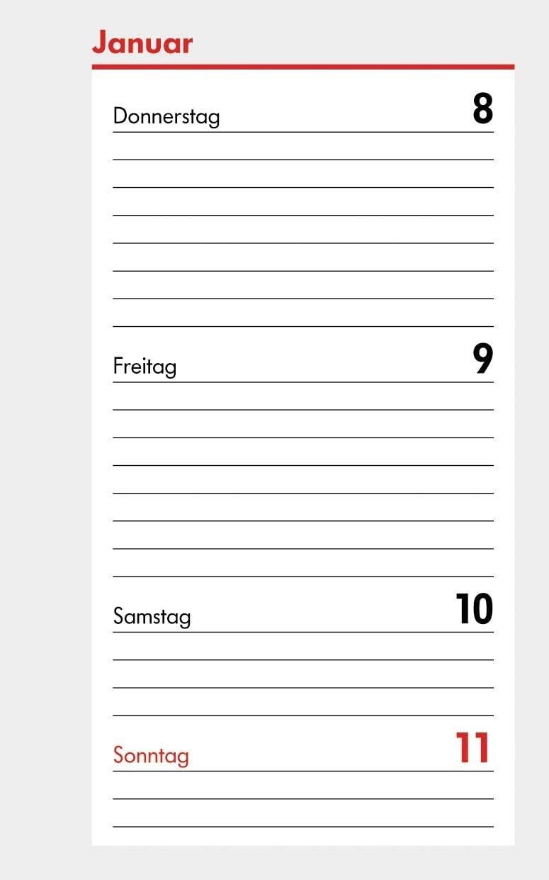 bsb-obpacher Terminkalender BSB Ersatzkalendarium 2026 A8 Mini 1W 2S (02-0195)