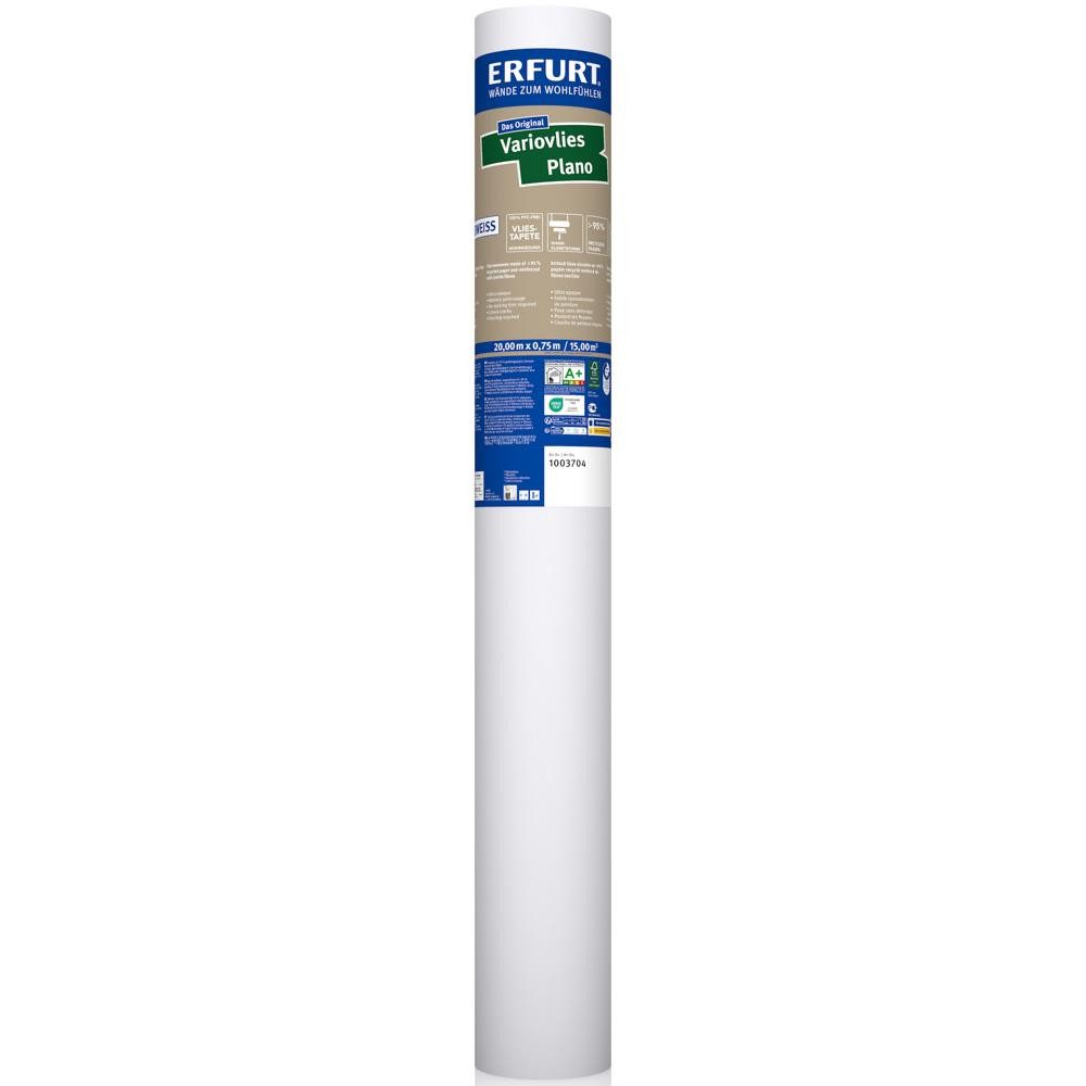 ERFURT Vliestapete Erfurt Variovlies Plano Superweiss 20 m x 0,75 m weiße Tapete, glatt, Made in Germany