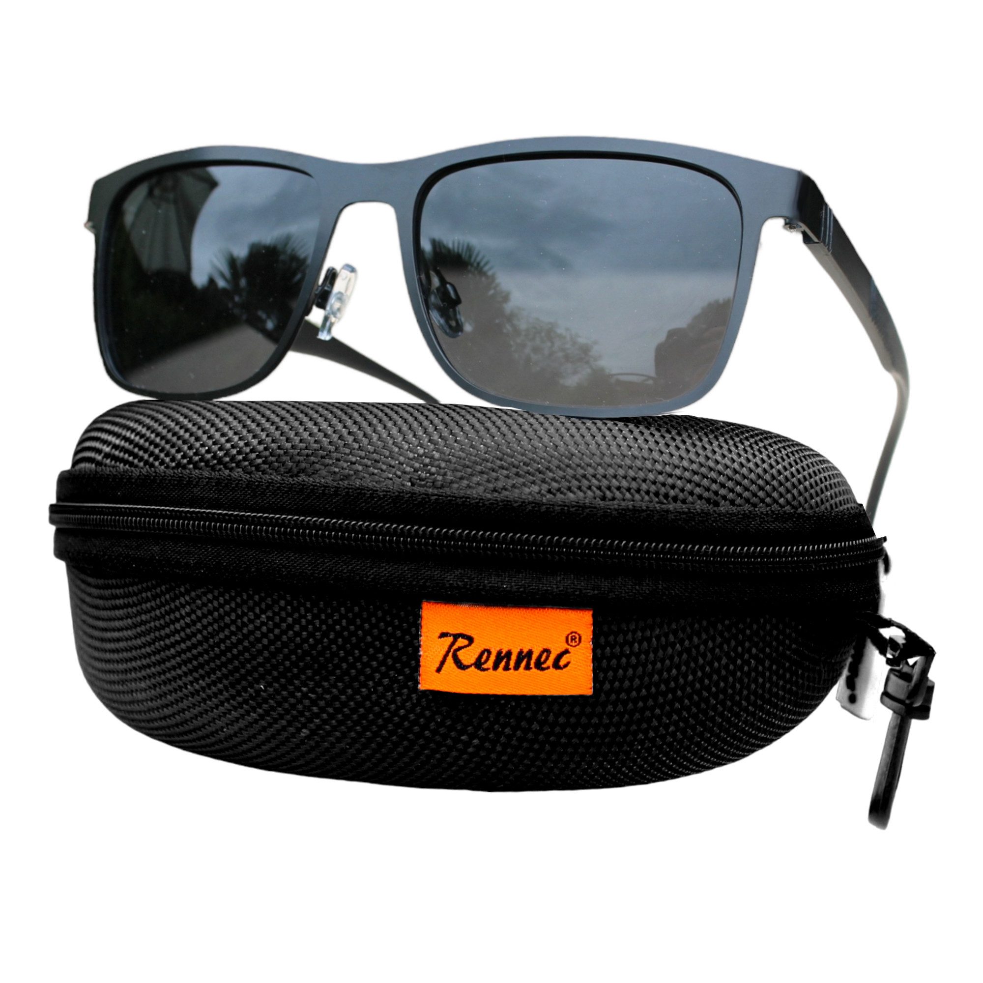 Rennec Sonnenbrille (1x Herren Brille mit Hardcase und Brillenbeutel) Recht günstig online kaufen