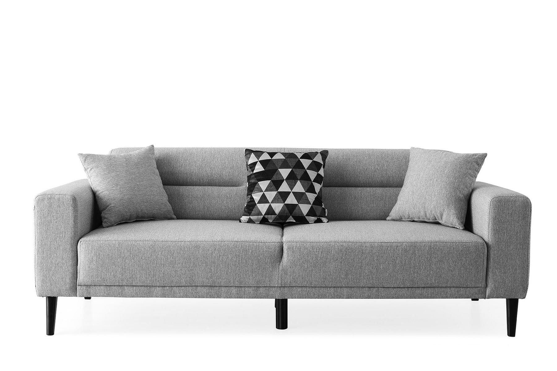 JVmoebel 3-Sitzer Grau Dreisitzer Couch Polstersofa Sofa 3 Sitzer Klassischе, 1 Teile, Made in Europa