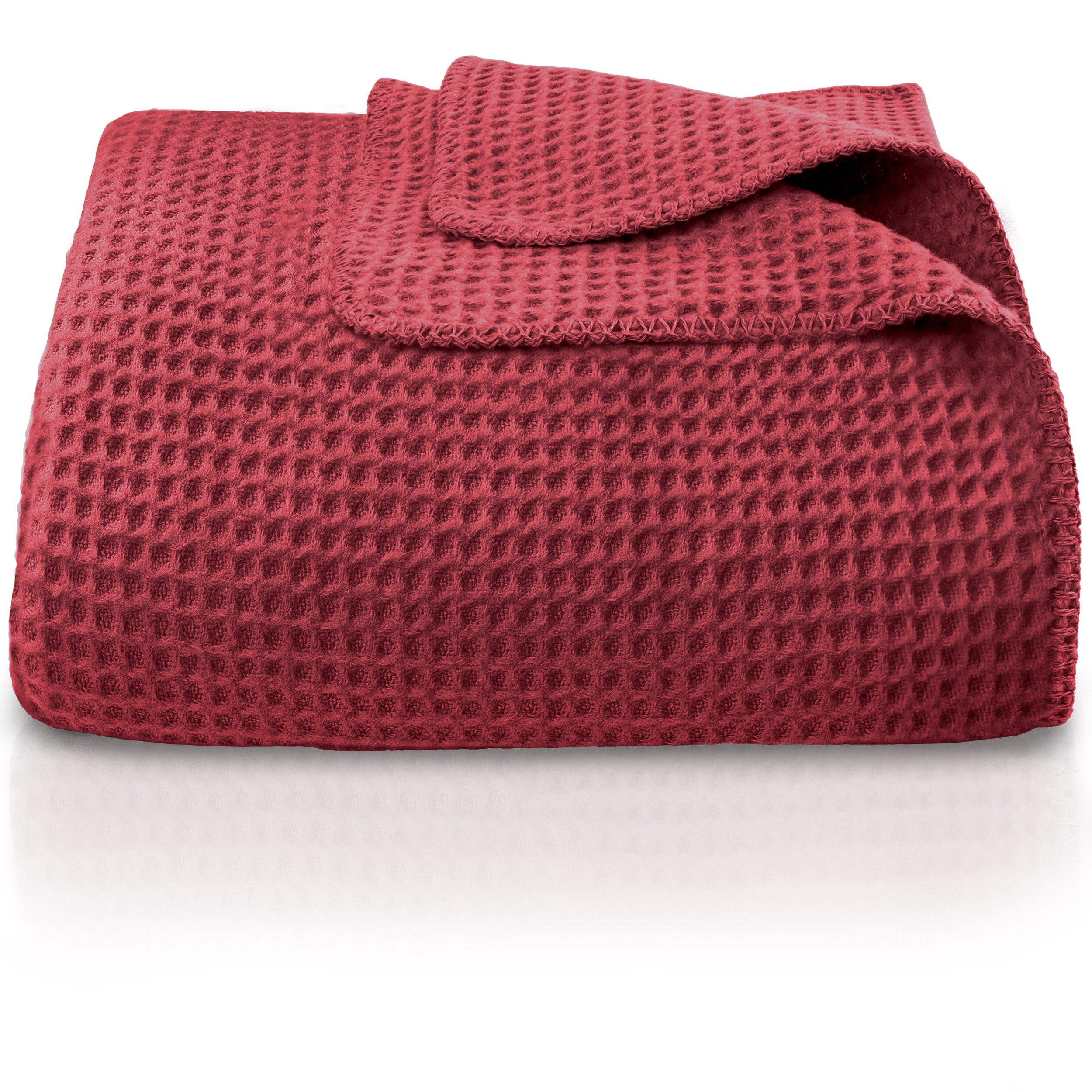 Wohndecke Waffelpique aus Baumwolle – Kuscheldecke Baumwolldecke Sofa Überw günstig online kaufen