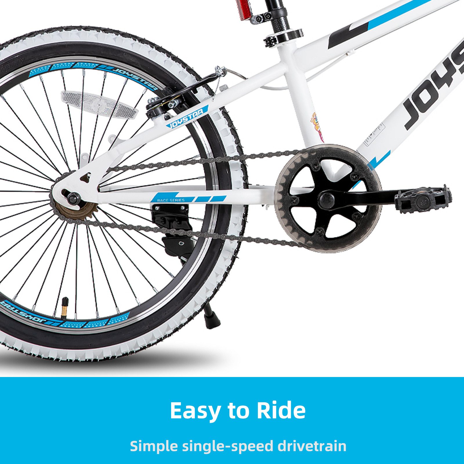 JOYSTAR Kinderfahrrad 20 Zoll fahrrad für Jungen Mädchen Alter von 7-12 Jahren Mountainbike, Hardtail Mountainbike für Kinder mit 1-Gang, Doppel-V-Bremse
