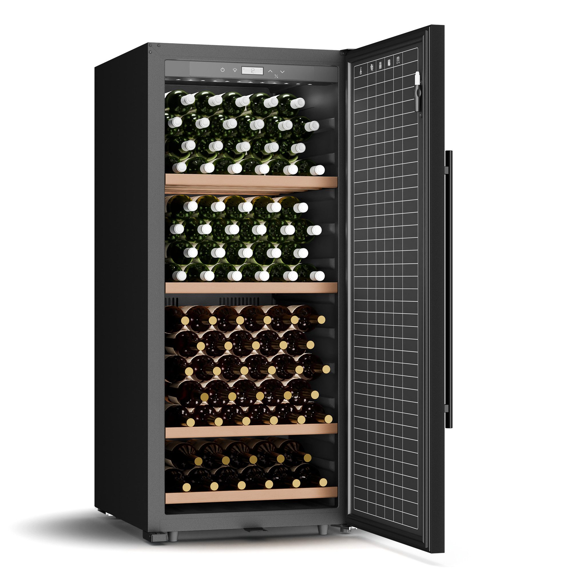 Klarstein Weinkühlschrank CellarMax, für 155 Standardflaschen á 0,75l,Wein Flaschenkühlschrank Weintemperierschrank Weinschrank Kühlschrank