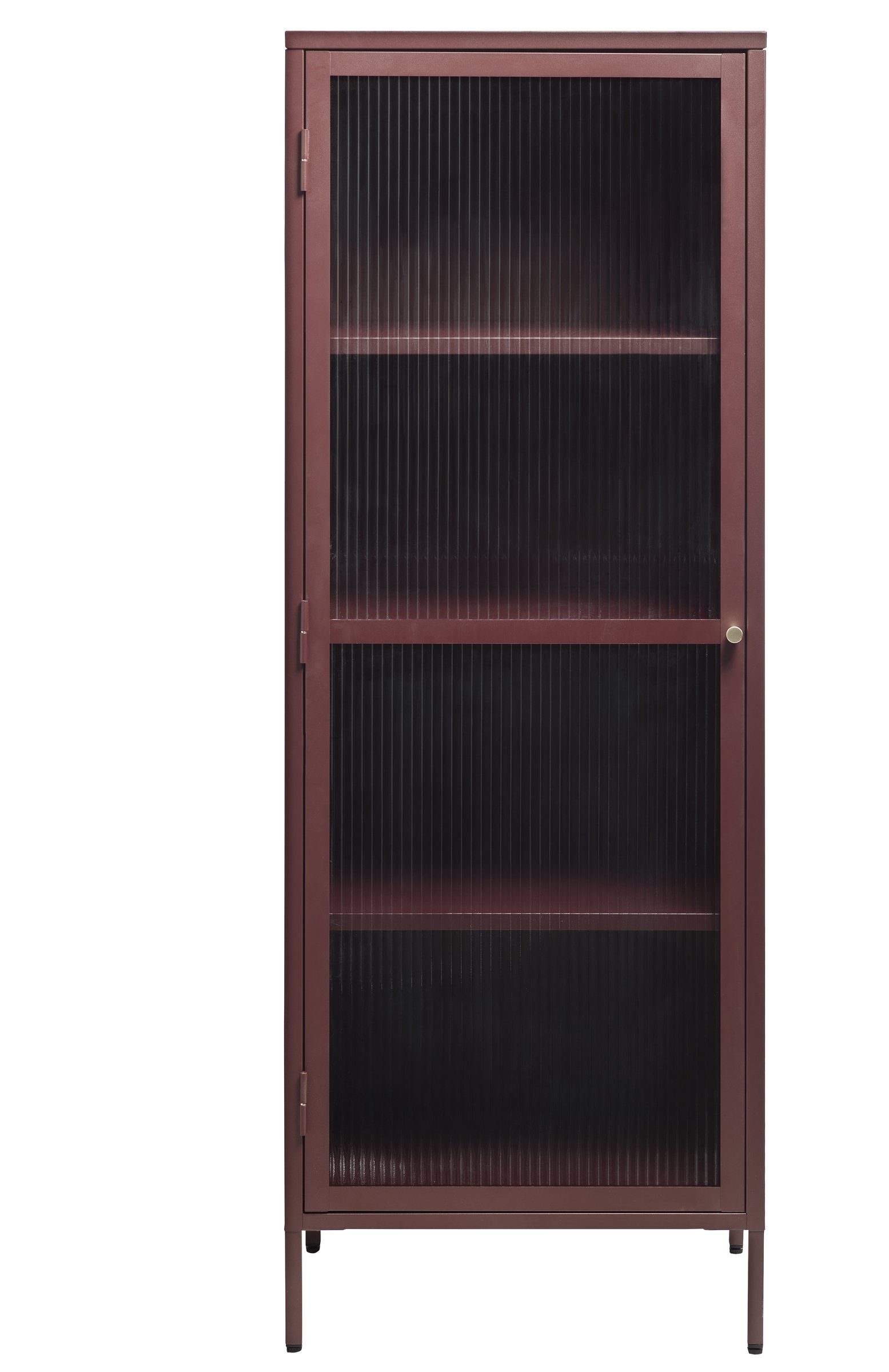 UNIQUE furniture A/S Vitrine aus Metall in rot (B/H/T: 58x160x40 cm)