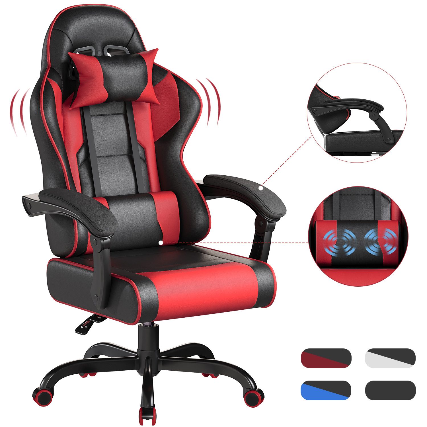 HOMALL Gaming-Stuhl LED Massage Bürostuhl mit günstig online kaufen
