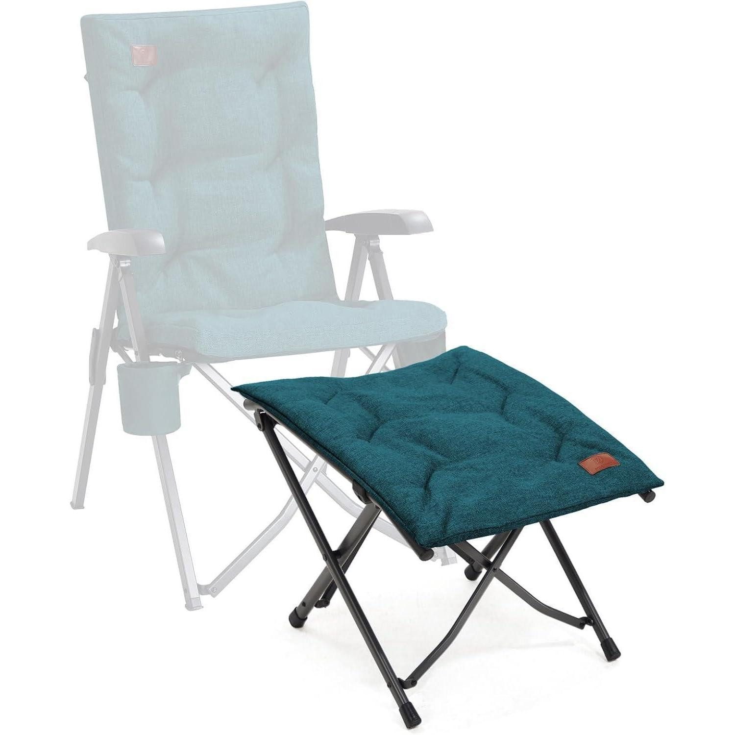 LuxusKollektion Fußhocker Fußhocker Faltbar 47cm Fußablage Sessel Garten schräge Linie Grün