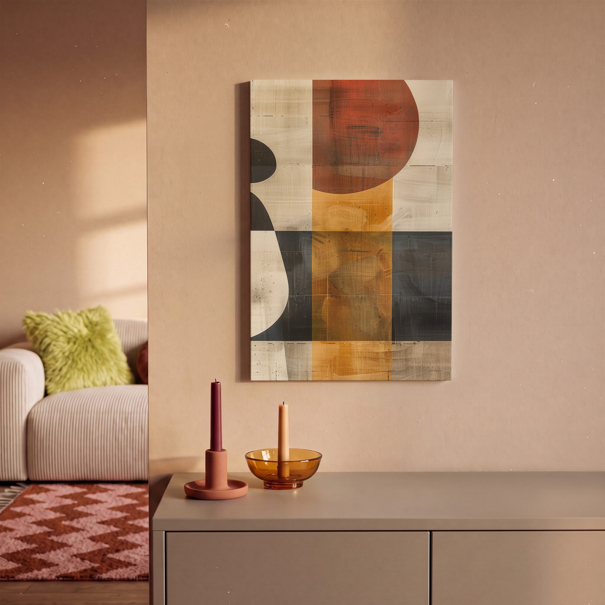 OneMillionCanvasses® Leinwandbild Abstrakt - Kunst - Formen - Modern, Fotodruck (1 St), Leinwand Canvas Wandbild, Wanddekoration 20x30 cm – Bild 2 von 5