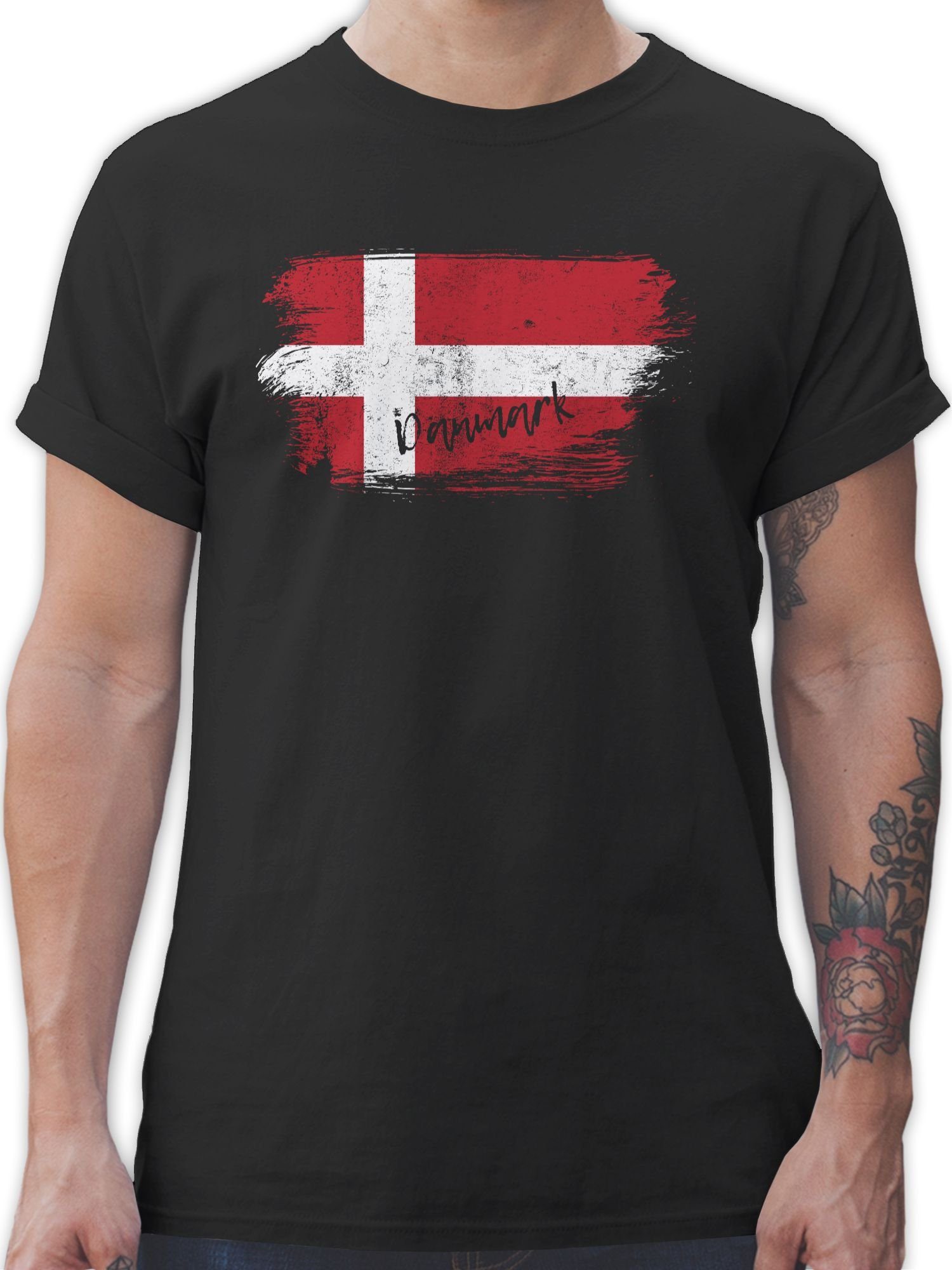Shirtracer T-Shirt Dänemark Vintage 2026 Fussball WM Fanartikel