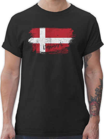 Shirtracer T-Shirt Dänemark Vintage 2024 Fussball EM Fanartikel