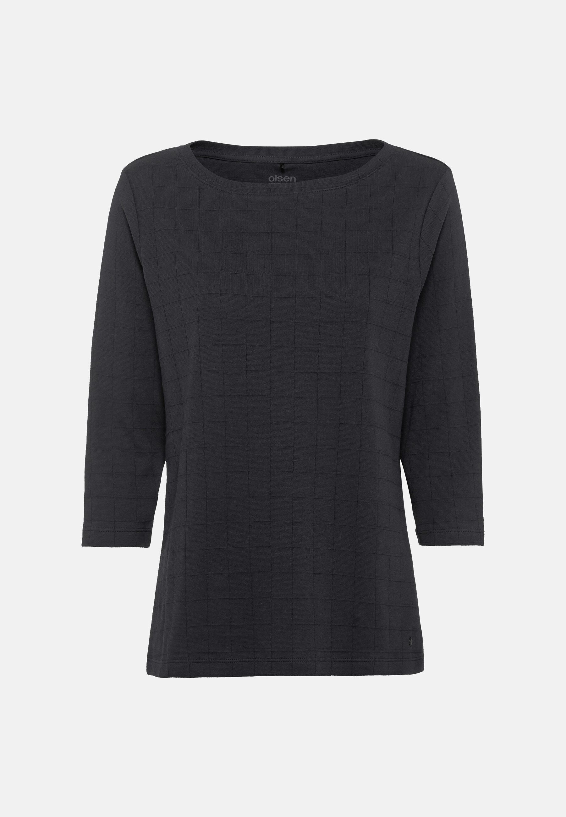 Olsen 3/4-Arm-Shirt mit Karomuster
