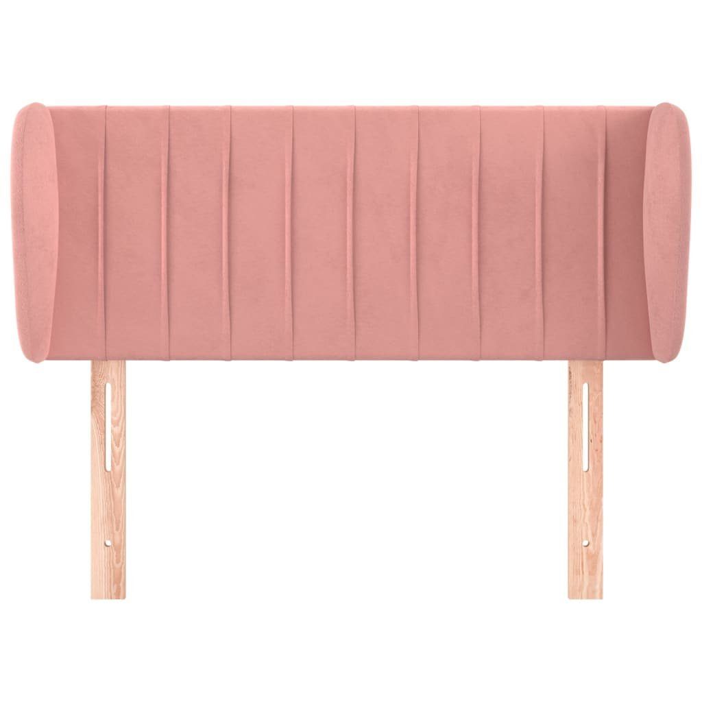 vidaXL Kopfteil Kopfteil mit Ohren (1 cm Rosa Samt, 103x23x78/88 St)