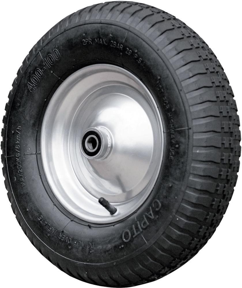Schubkarre Luftrad 400/100 mit Kugel mit 17mm Schraubachse