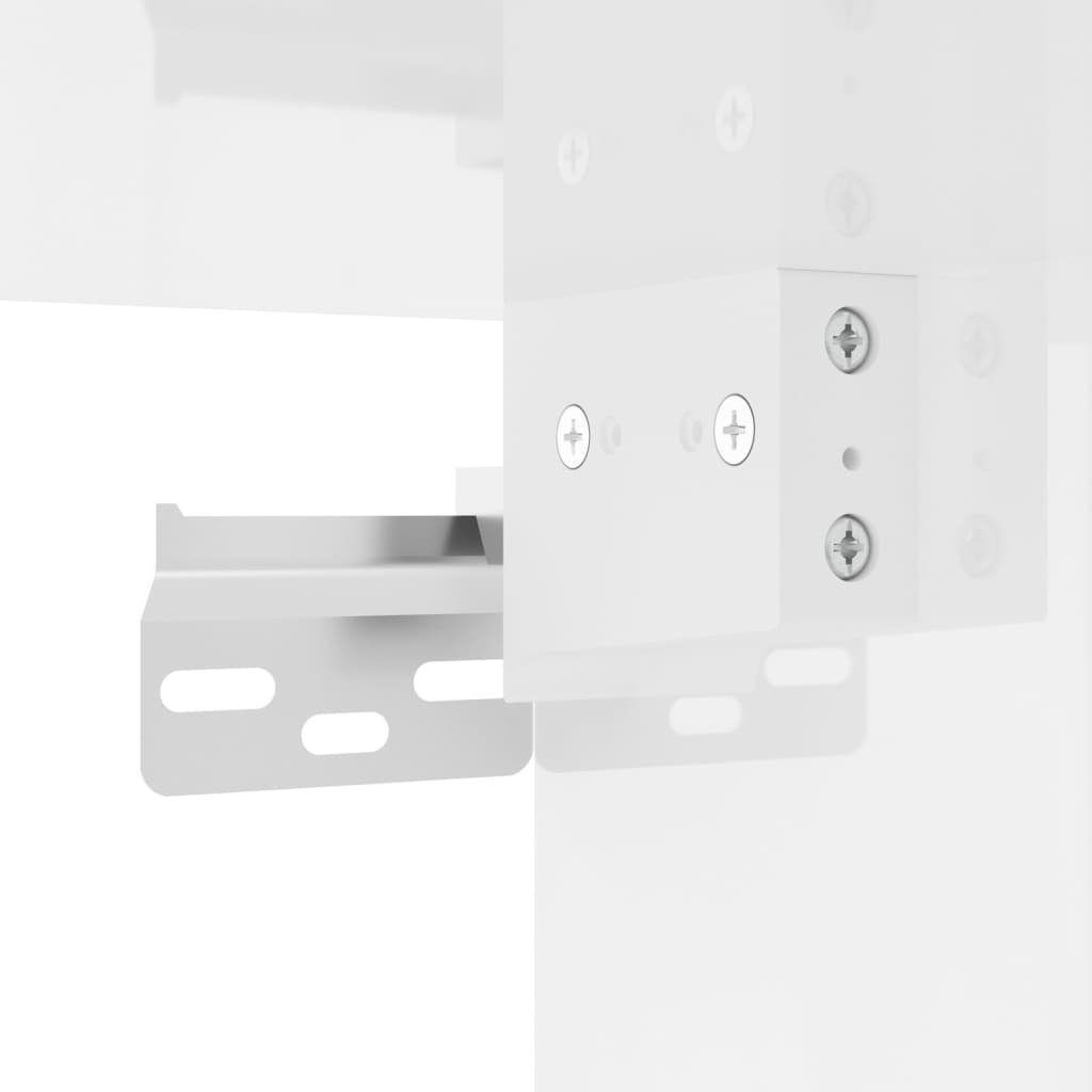 cm Hochglanz-Weiß vidaXL Wandschrank (1-St) Fächerschrank Holzwerkstoff 60x31x70
