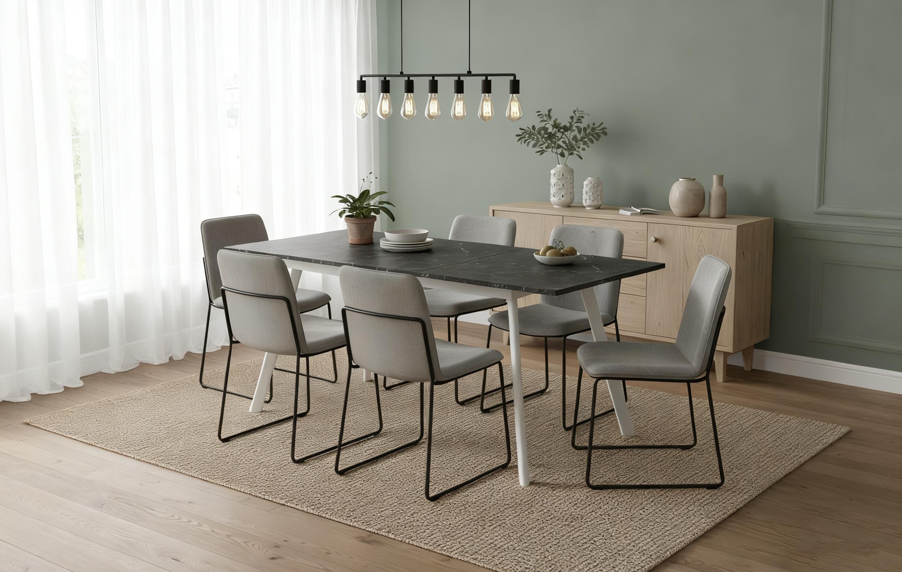 B&D home Esstisch Ausziehtisch MARA, Metallgestell oder Holzgestell, ausziehbar 120-160cm, 4-6 Personen
