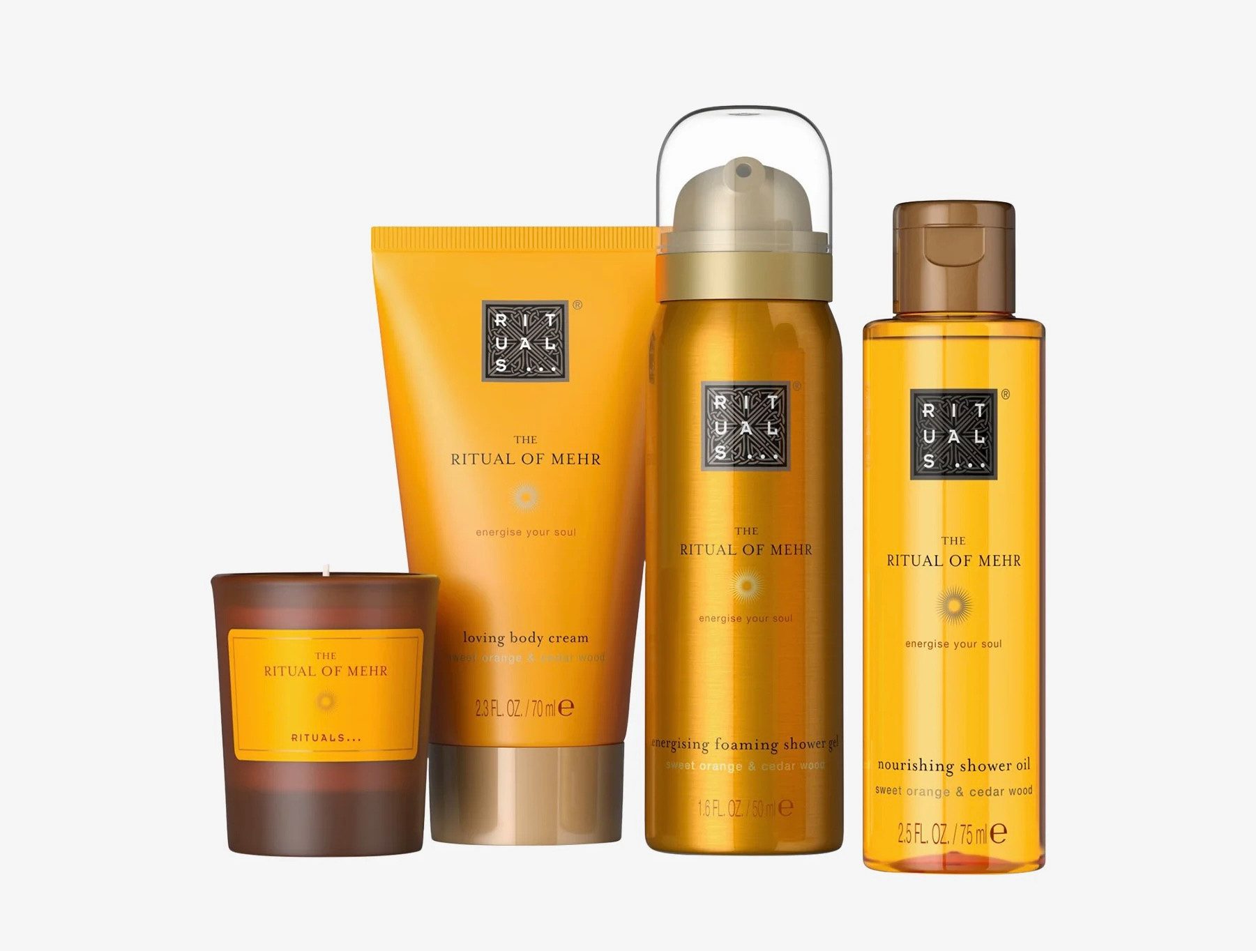 Rituals Pflege-Geschenkset The Ritual of Mehr 4-teiliges Set, Mit belebender Süßorange und beruhigendem Zedernholz