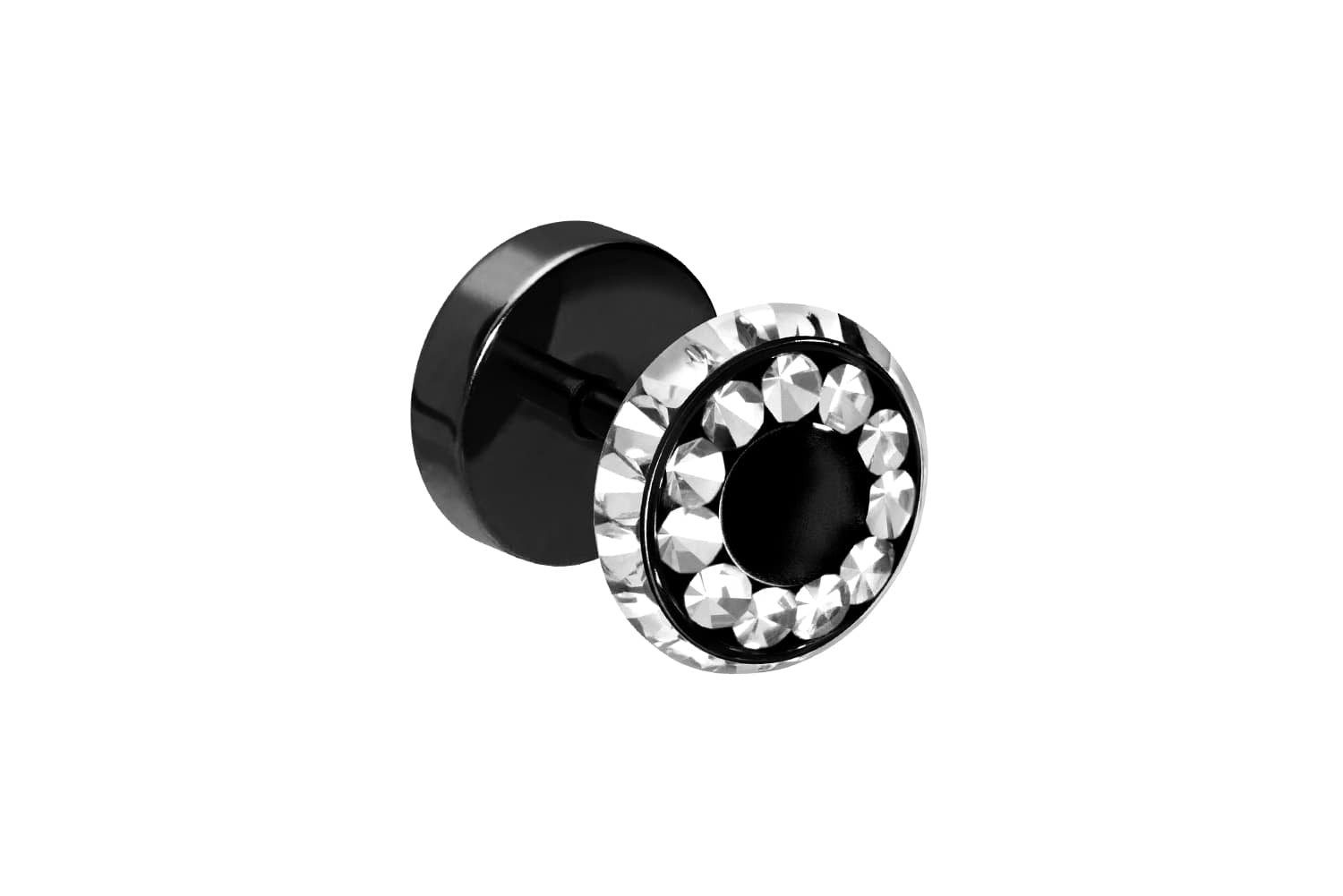 PIERCINGLINE Fake-Ear-Plug Chirurgenstahl Fake Plug KRISTALLE günstig online kaufen