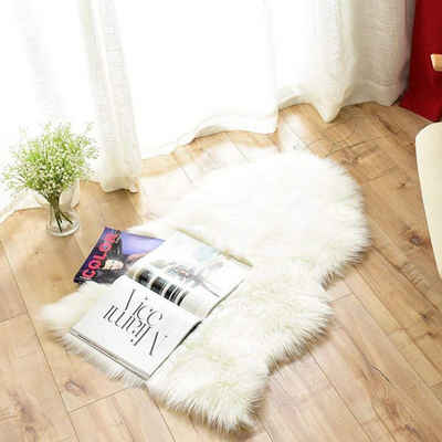 Langflor-Teppich Flauschiger Schaffell-Teppich aus Kunstfell für die Heimdekoration, SOTOR, Couch/Stuhlbezüge, pelziger Teppich für Wohn/Schlafzimmerdekoration