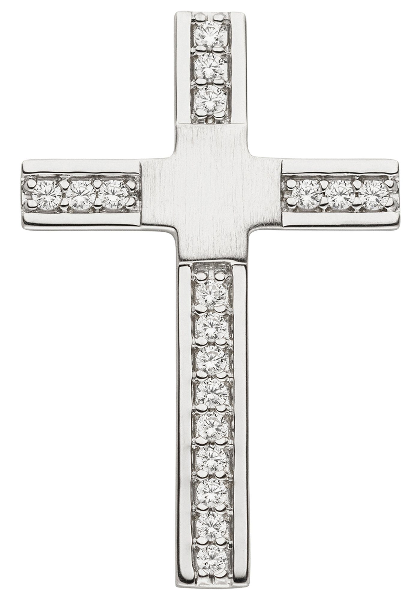 Kreuzanhänger Silber Kreuz, 18 925 Zirkonia mit JOBO Anhänger