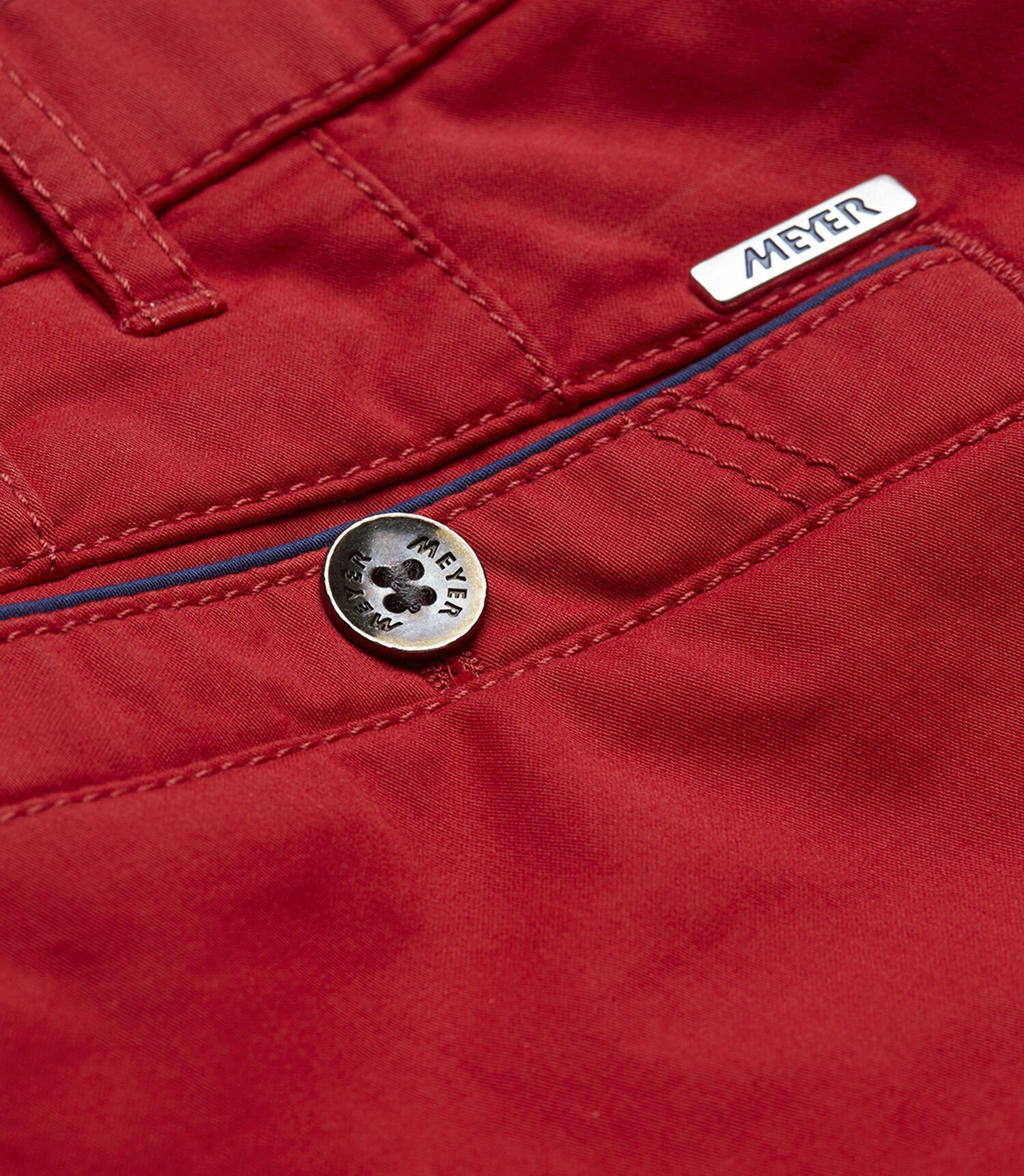 Taschenbeutel MEYER Chino YORK NEW Cotton im Sicherheitstasche linken Modell mit Regular-fit-Jeans hellrot Pima