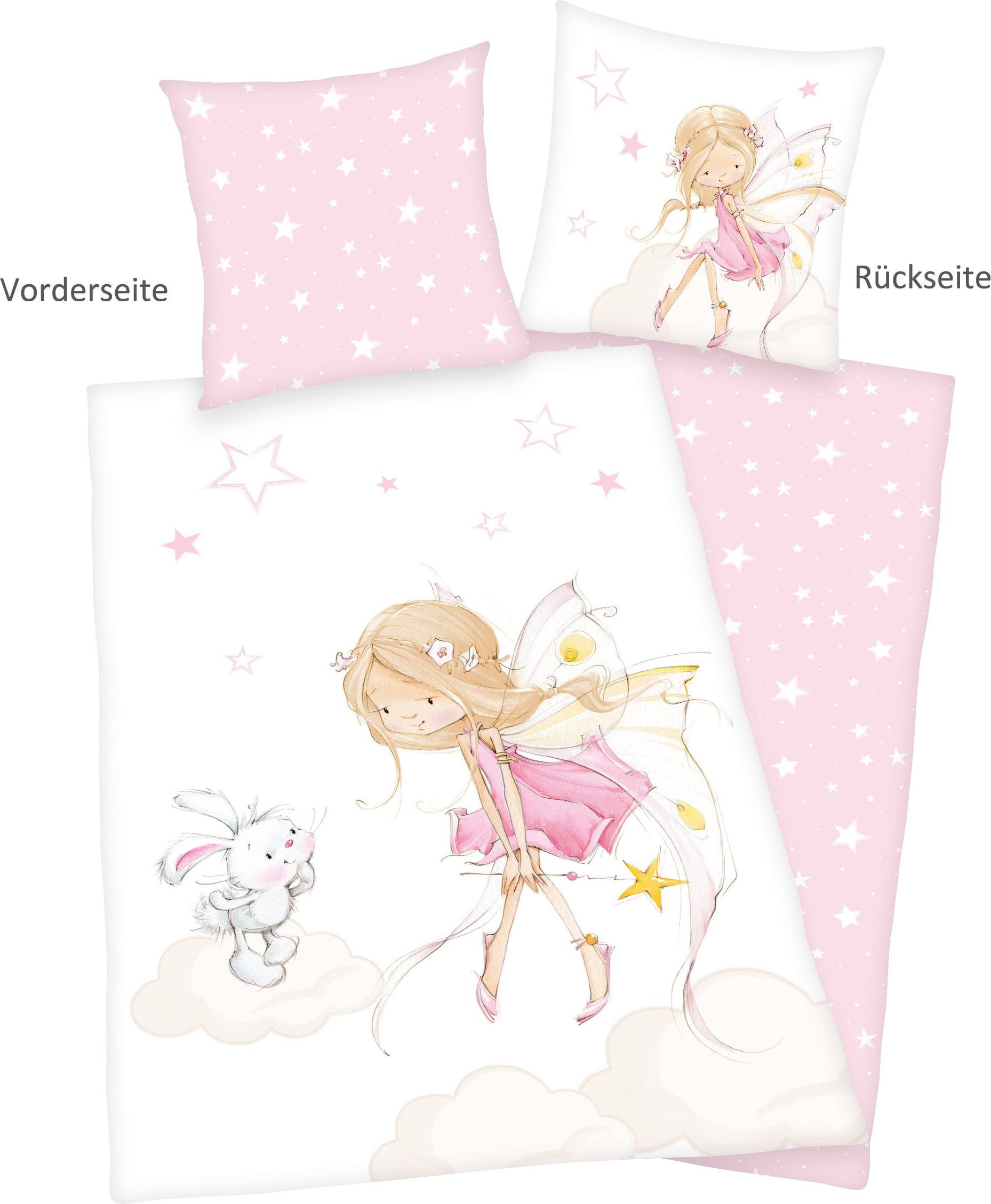 Babybettwäsche Little Fairy, Baby Best, Flanell, mit niedlichem Feen-Motiv