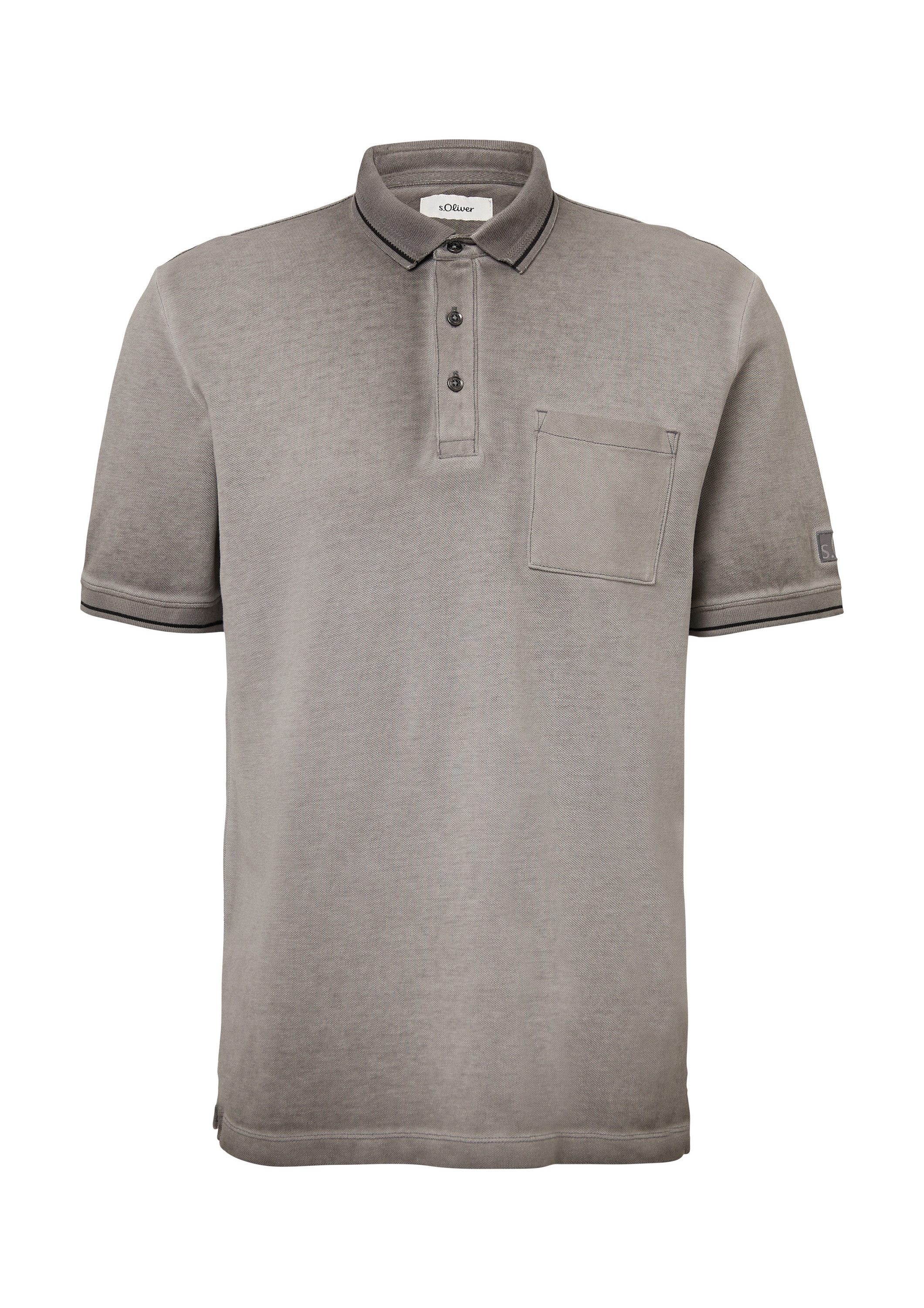 s.Oliver Kurzarmshirt Polo-Shirt Piqué-Poloshirt mit Waschung und Brusttasc günstig online kaufen