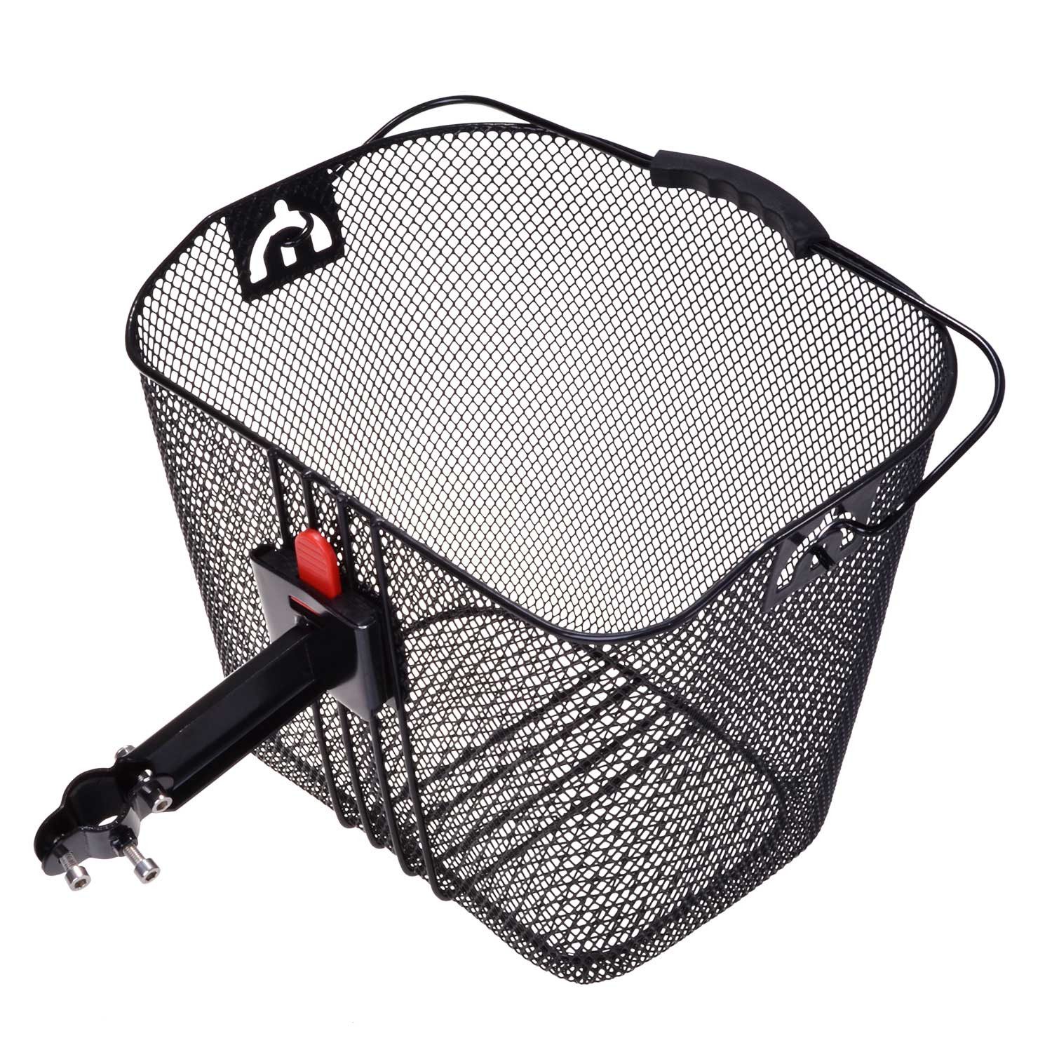 Diedrich Filmer GmbH Fahrradkorb Fahrradkorb Lenkerkorb abnehmbar 22 L Metall schwarz mit Adapter (Fahrradkorb inkl. Lenkeradapter und Montagematerial), abnehmbar mit Lenkeradapter und Tragegriff