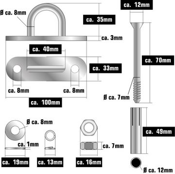 AMANKA Wandhalter 2 x 230kg Hängesessel Kette mit Deckenhaken, 66cm Aufhängung Boxsack