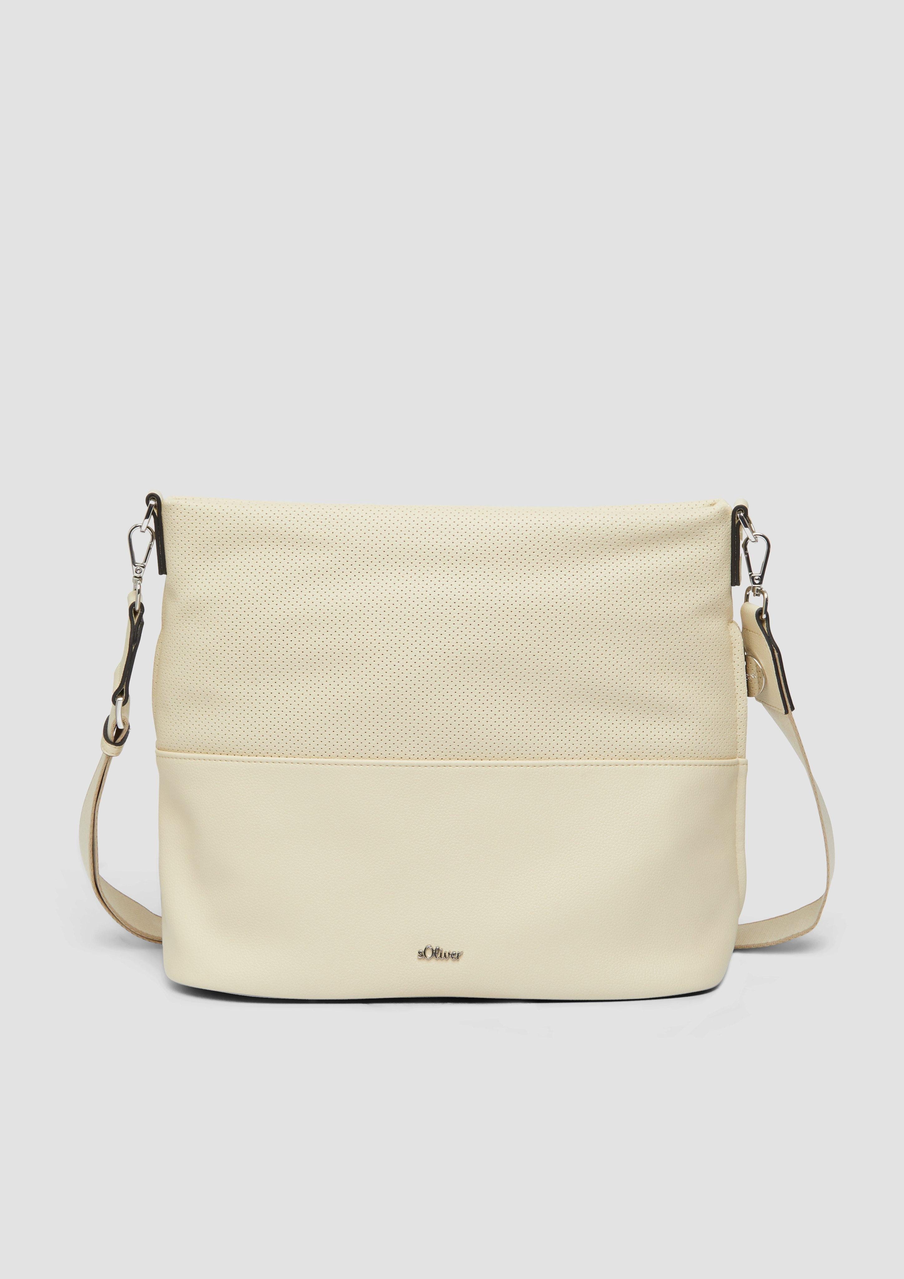 Tragetasche Seitlich perforierte Hobo-Bag mit Reißverschluss und Logo-Detail