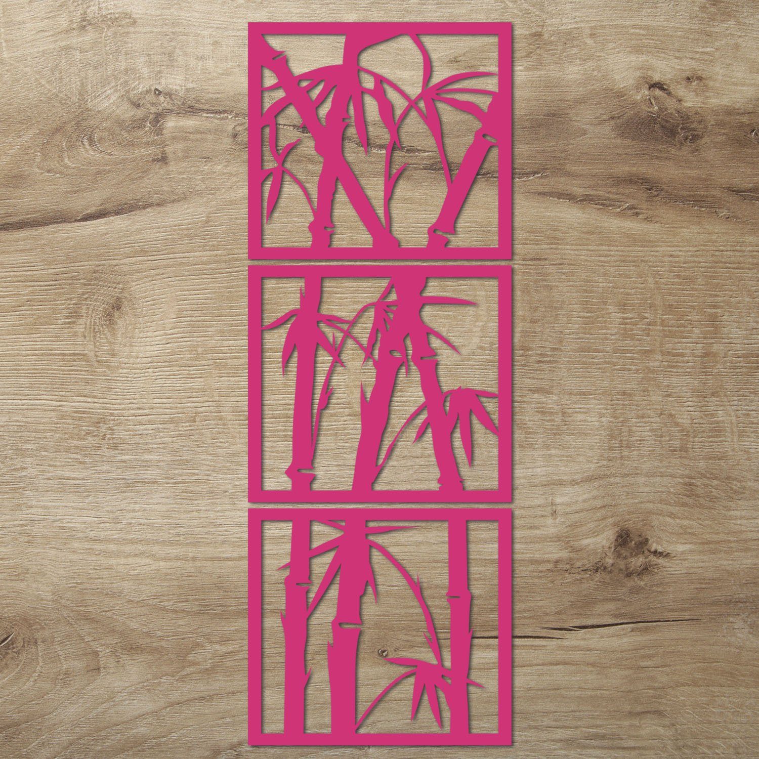 Namofactur Wanddekoobjekt XXL Bambus Holz Wanddeko Pink