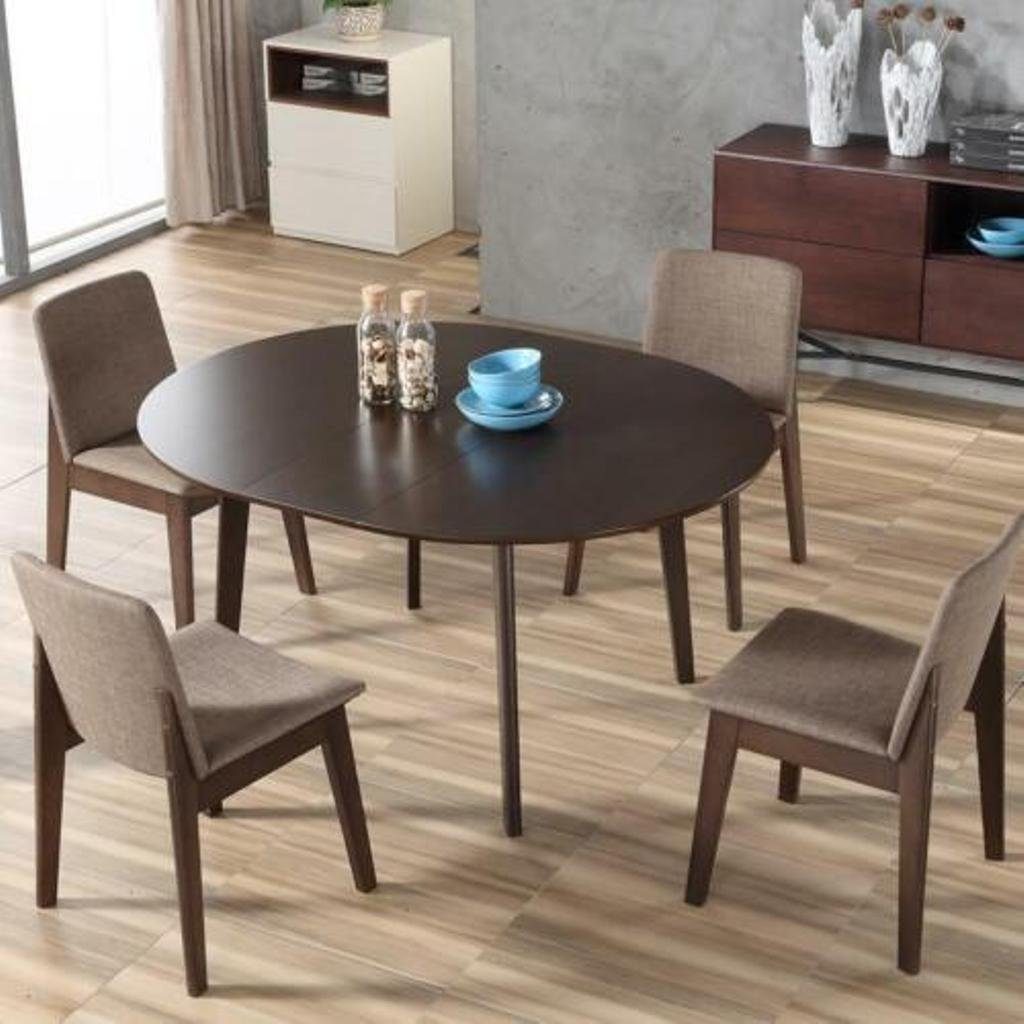 JVmoebel Esszimmer-Set, Design Holz Ess Lehn Stuhl Wohn Zimmer Garnitur Set Tisch + 4 Stühle