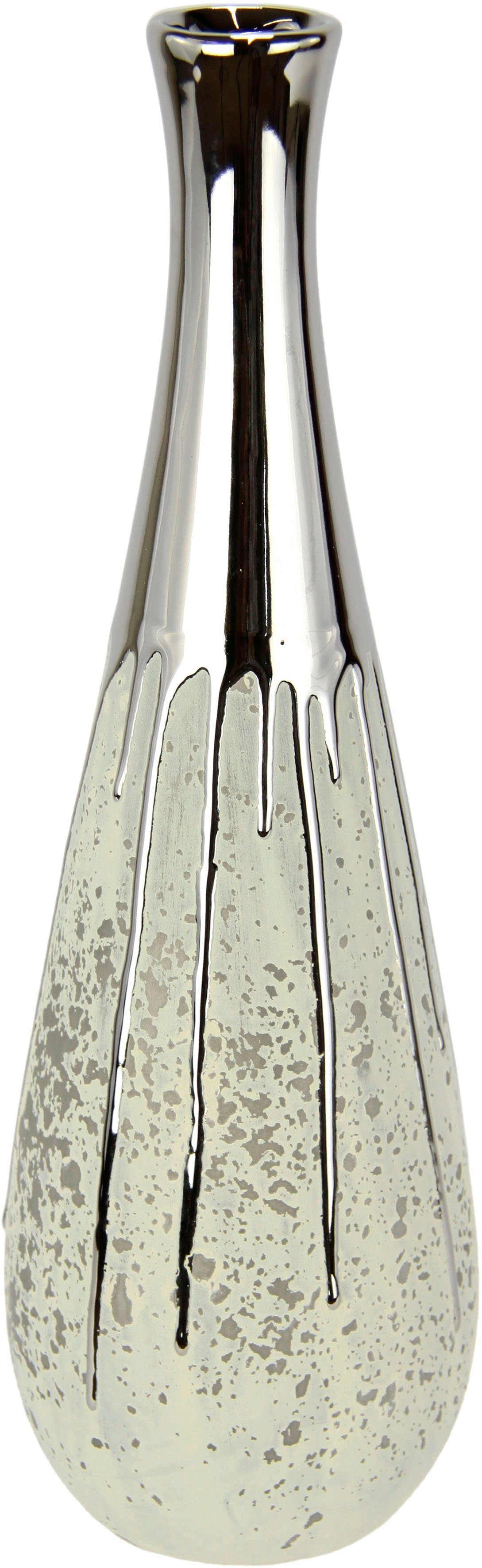 I.GE.A. Dekovase "Keramik Vase" Keramik-Vase, Blumenvase gepunktet günstig online kaufen