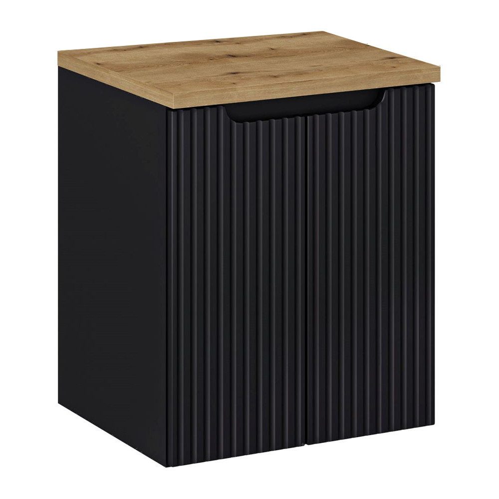 Lomadox Waschbeckenschrank NEWPORT-56-BLACK 50 cm Waschtischunterschrank günstig online kaufen