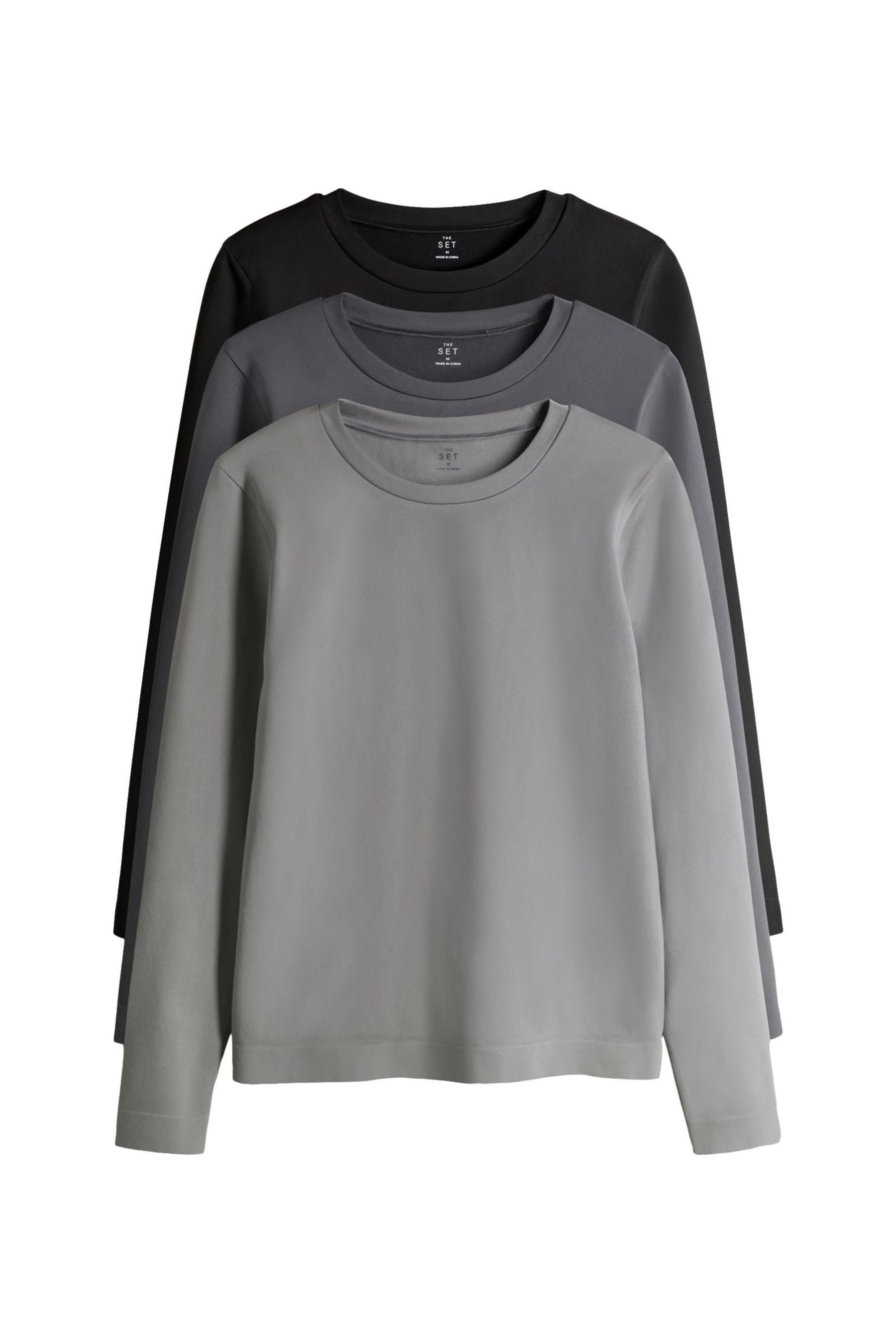 The Set Langarmshirt The Set Glättende Active Langarmshirts, 3er-Pack (3-tlg)