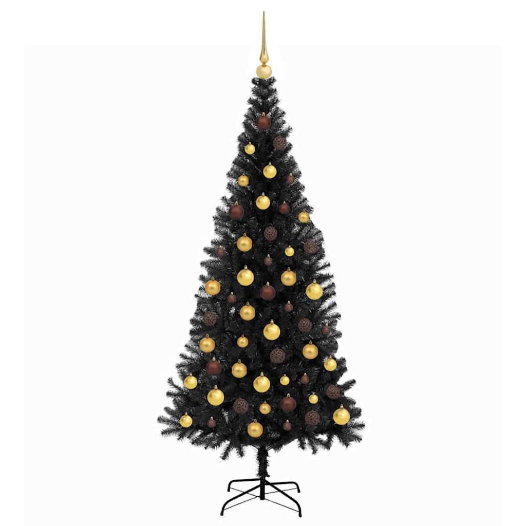 vidaXL Künstlicher Weihnachtsbaum Weihnachtsbaum Schwarz 180 cm PVC