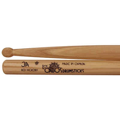 Los Cabos Drumsticks (3A Red Hickory Sticks, Wood Tip), 3A Red Hickory Sticks, Wood Tip - Drumsticks