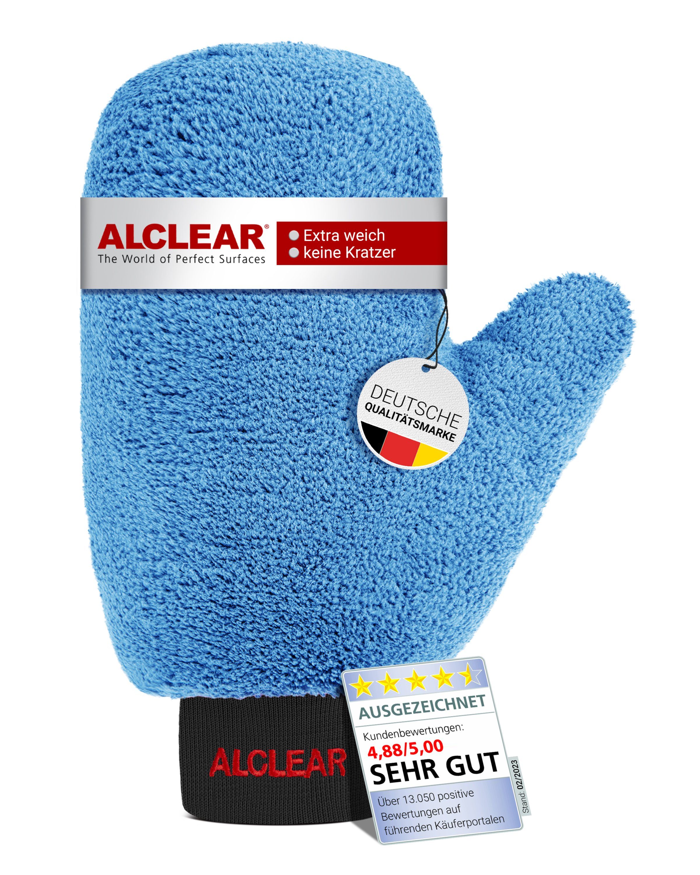 ALCLEAR 950013b Premium Auto Felgenhandschuh, kratzerfrei, 26x12cm Mikrofaser Mikrofasertuch