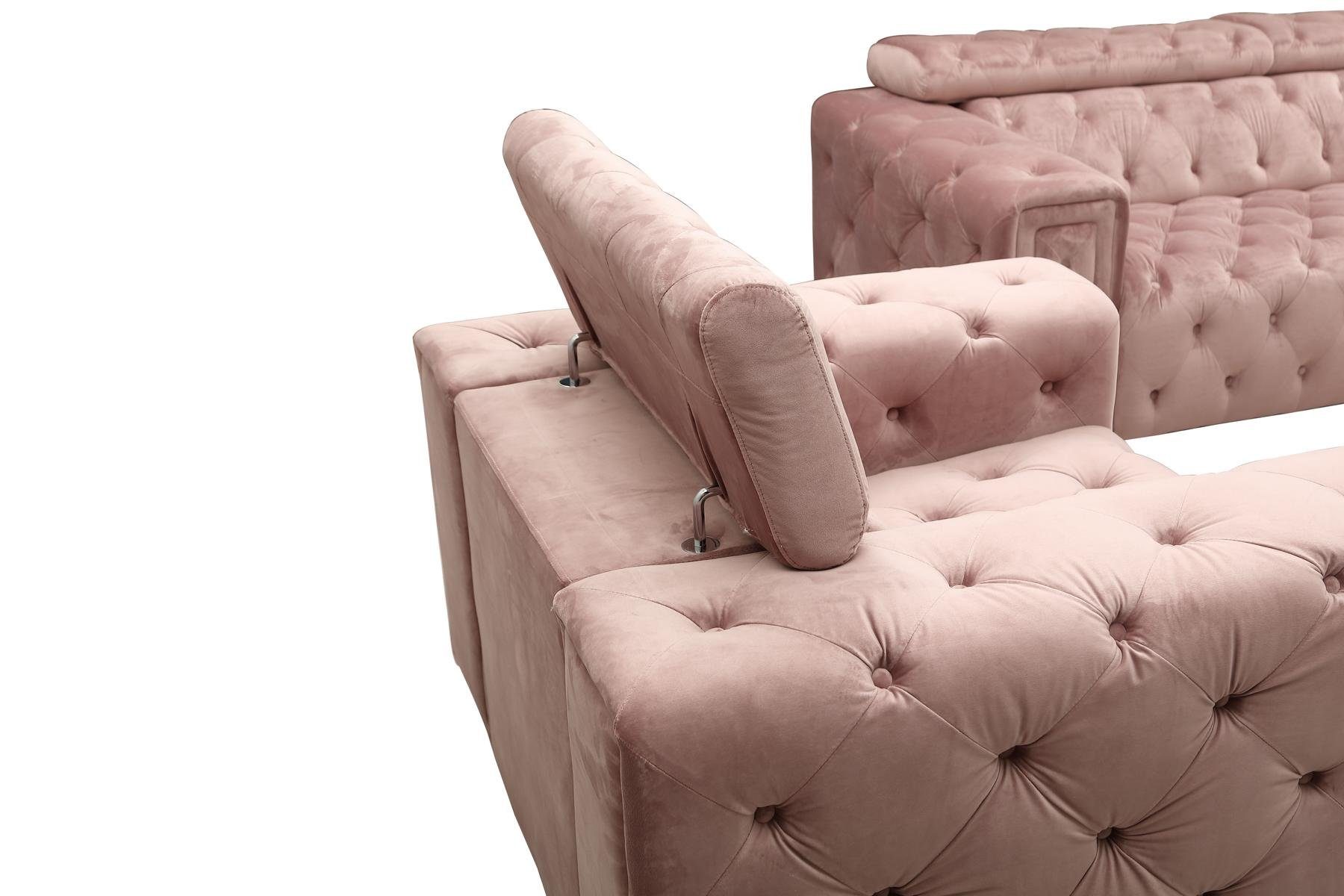 Couch JVmoebel Sitzer Chesterfield Samt Design Set Polster Sofagarnitur 32 Wohnzimmer-Set,