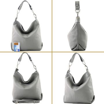 modamoda de Schultertasche T168v8, Echtleder Handmade in Italy