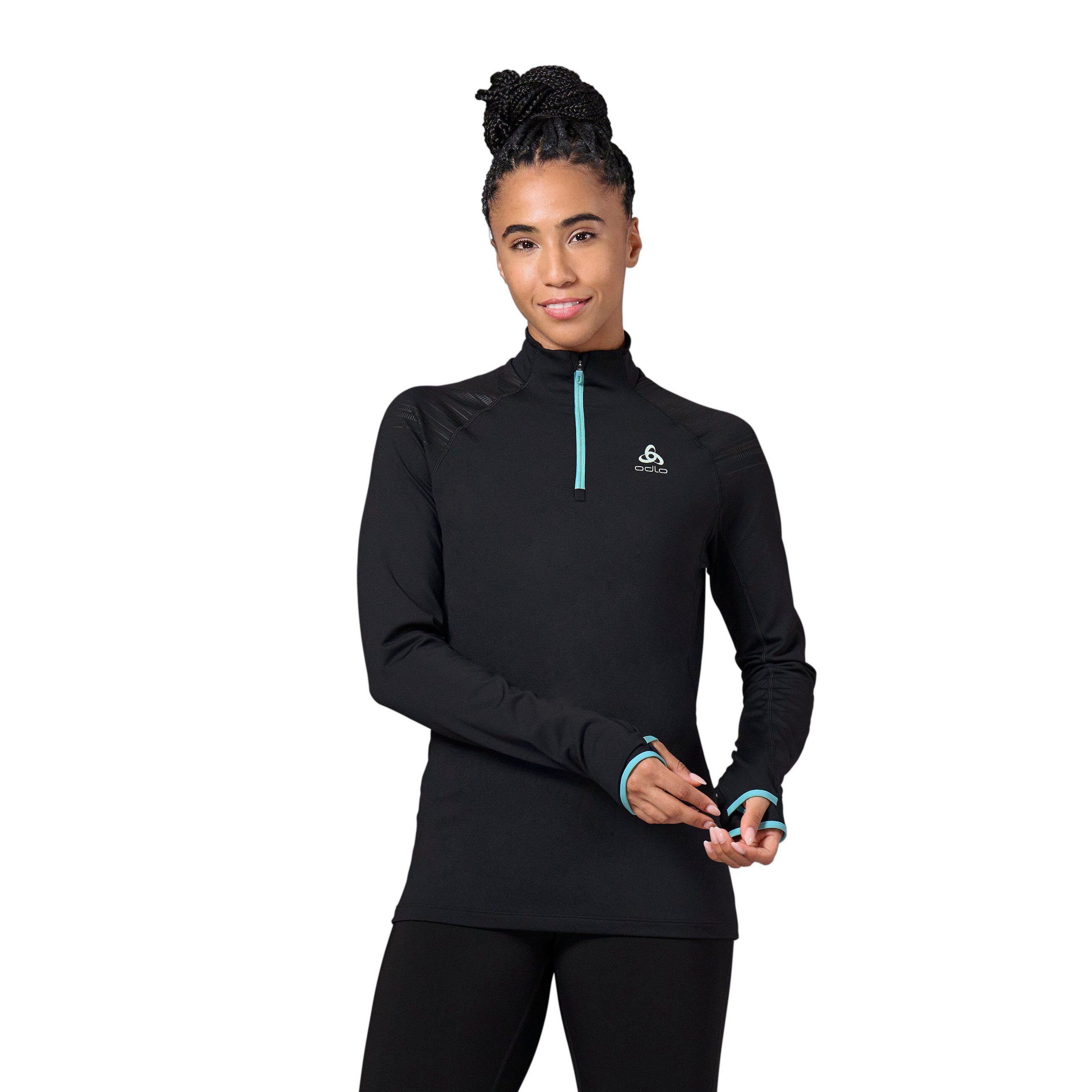 Strickfleece-Pullover Damen X-Alp Ceramiwarm Mid Layer mit Halbreiẞverschluss