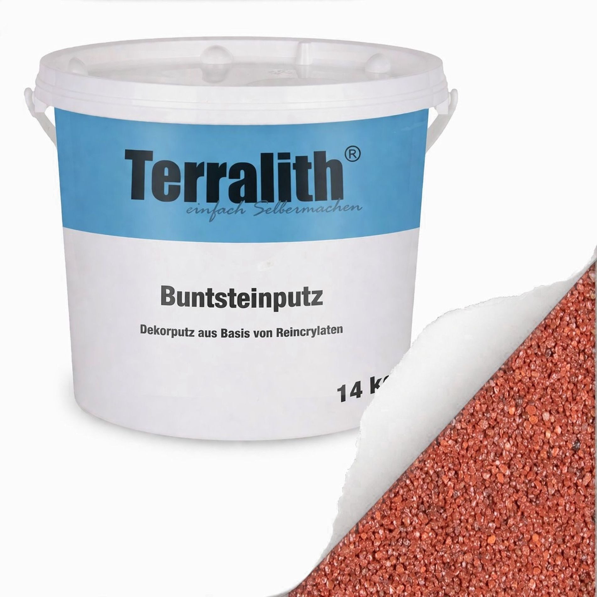 Terralith® Kunstharzputz Buntsteinputz Mosaikputz 1mm -14 kg- BSP1026 (Eimer, Verarbeitungsfertig) Dekorationsputz aus Marmor-Granulat bzw. eingefärbter Körnung