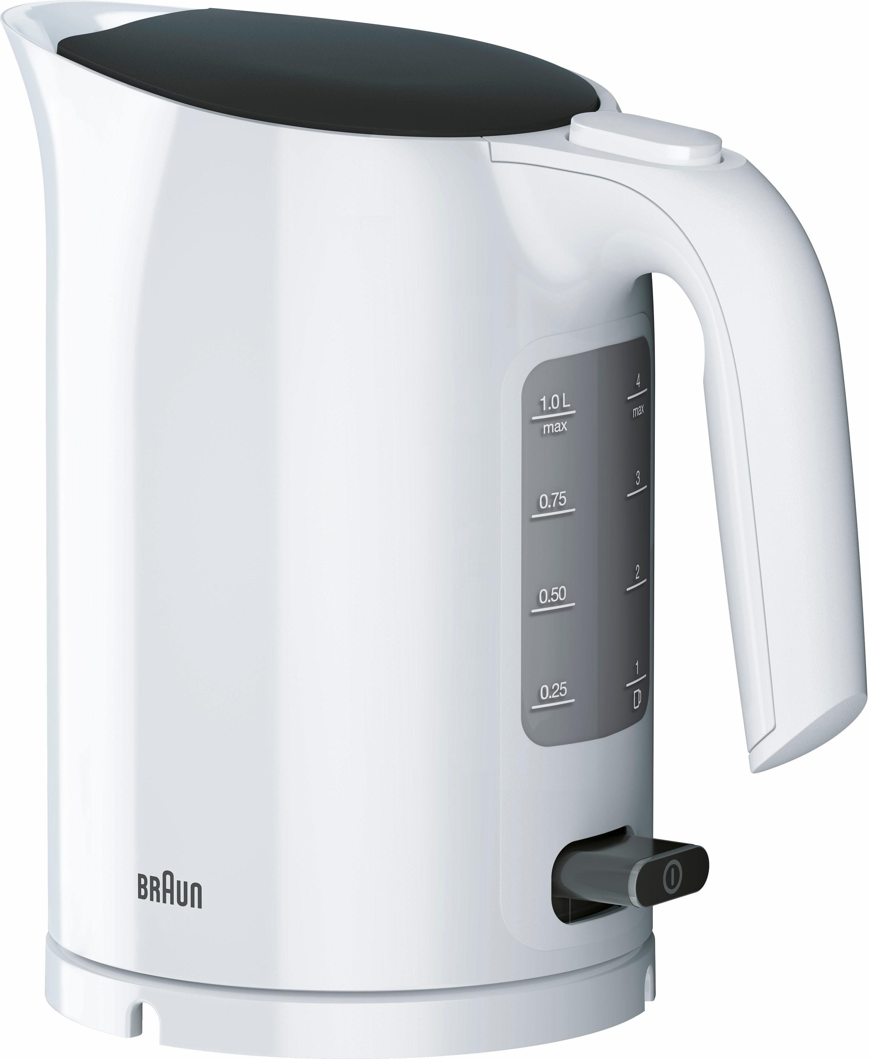 Braun Wasserkocher PurEase WK 3000 WH - 1,0 L, Schnellkochsystem, Anti-Kalk Filter, 1 l, 2200 W, 2.200 W, Kocht 200 ml in 45 Sek., 360 Grad Heitzsockel – Bild 4 von 5