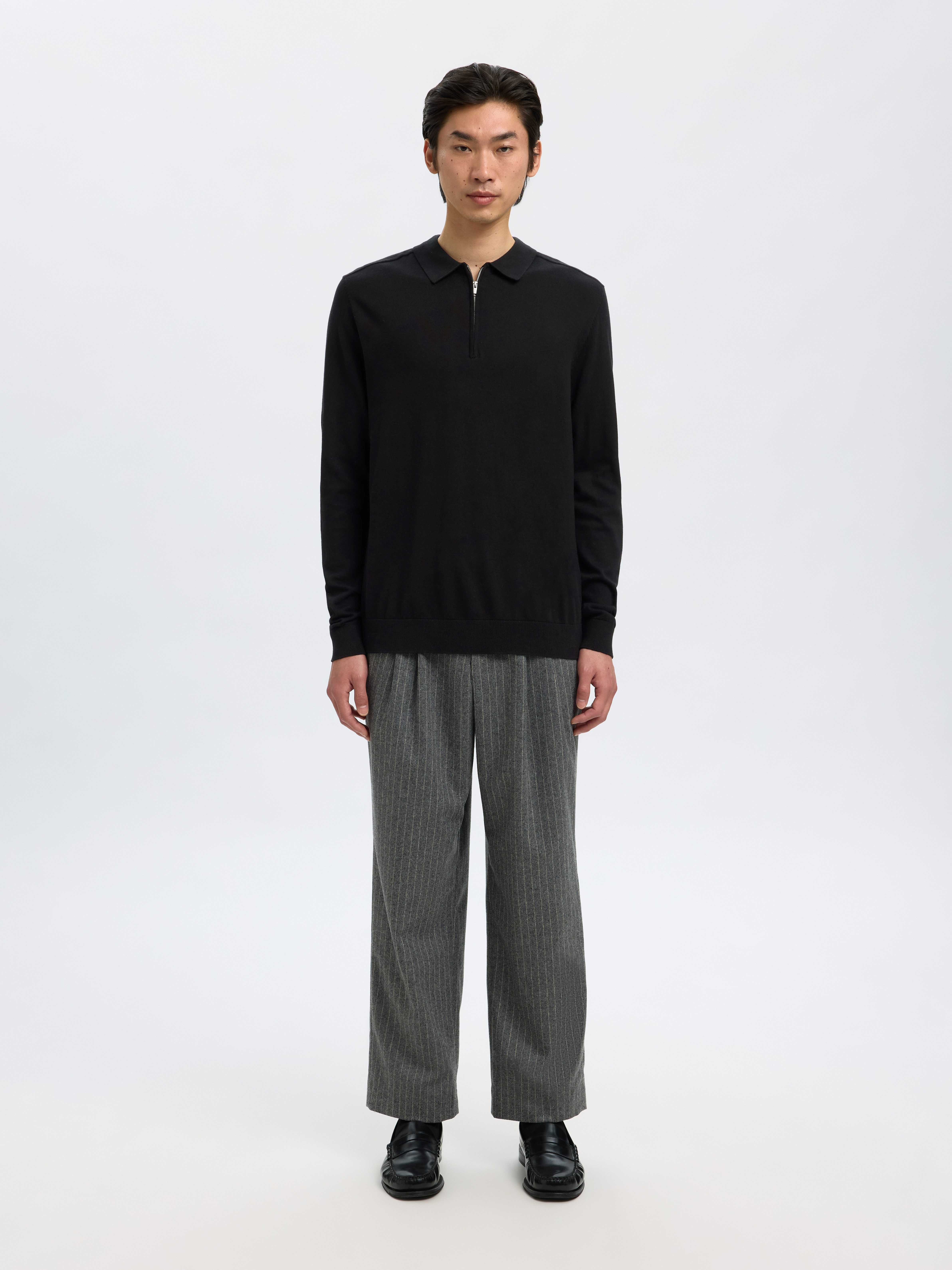 Selected Polokragenpullover SLHBERG LS HALF ZIP POLO NOOS