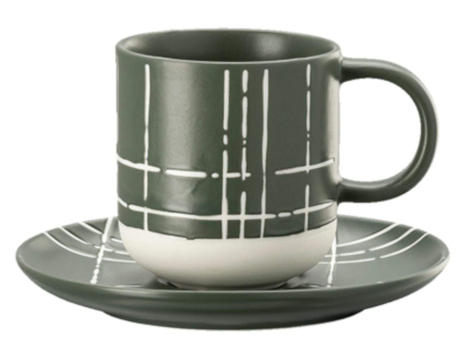Thomas Porzellan Espressotasse FUN Karo dark Espressotasse 2tlg, Porzellan