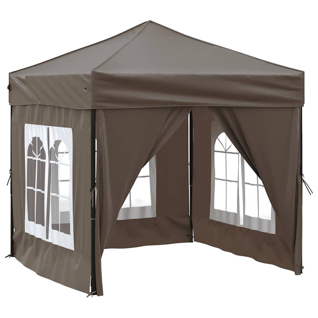 furnicato Partyzelt Faltbares 197,5x197,5x234 cm Taupe mit Stahlgestell