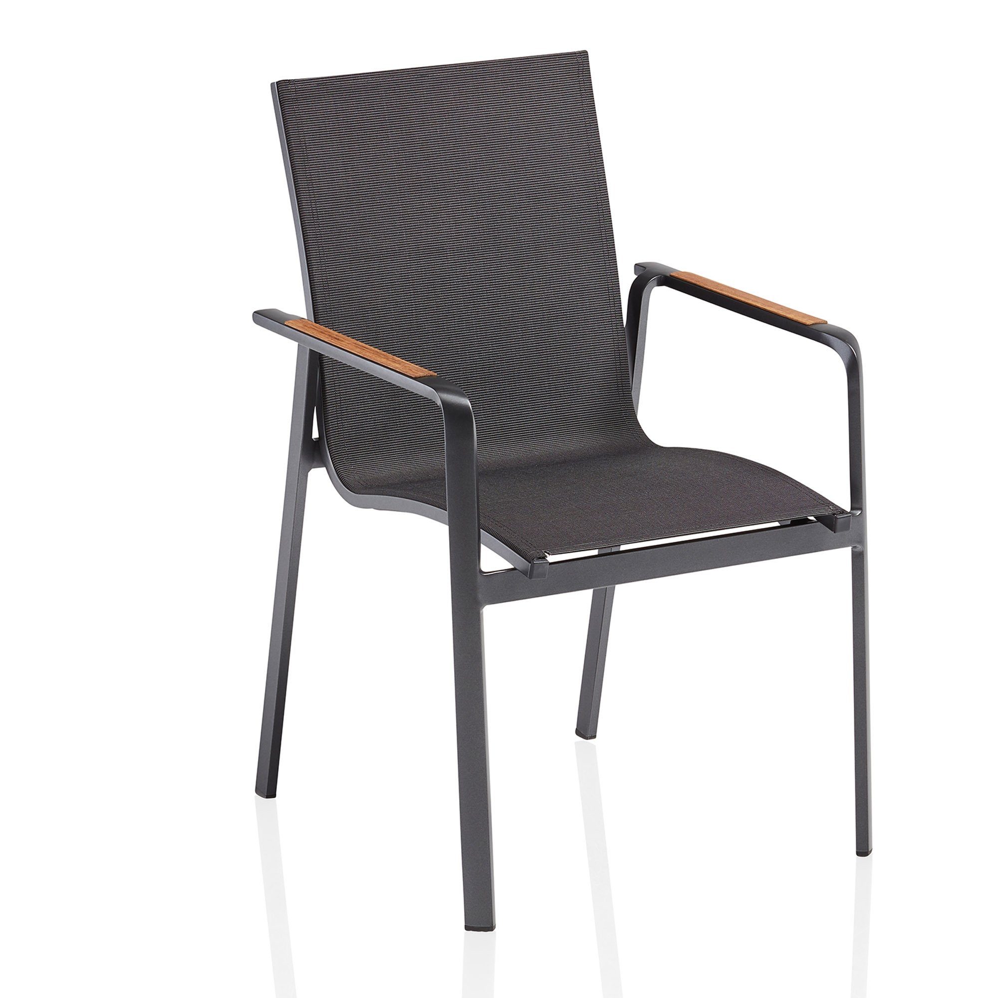 KETTLER Sessel KETTLER Diamond Stapelsessel Teak Alu anthrazit | Sessel