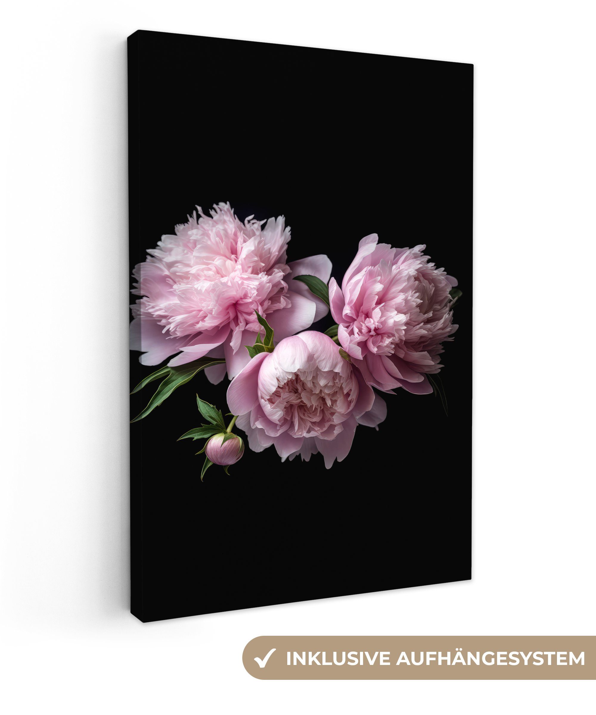 OneMillionCanvasses® Leinwandbild Pfingstrose - Rosa - günstig online kaufen