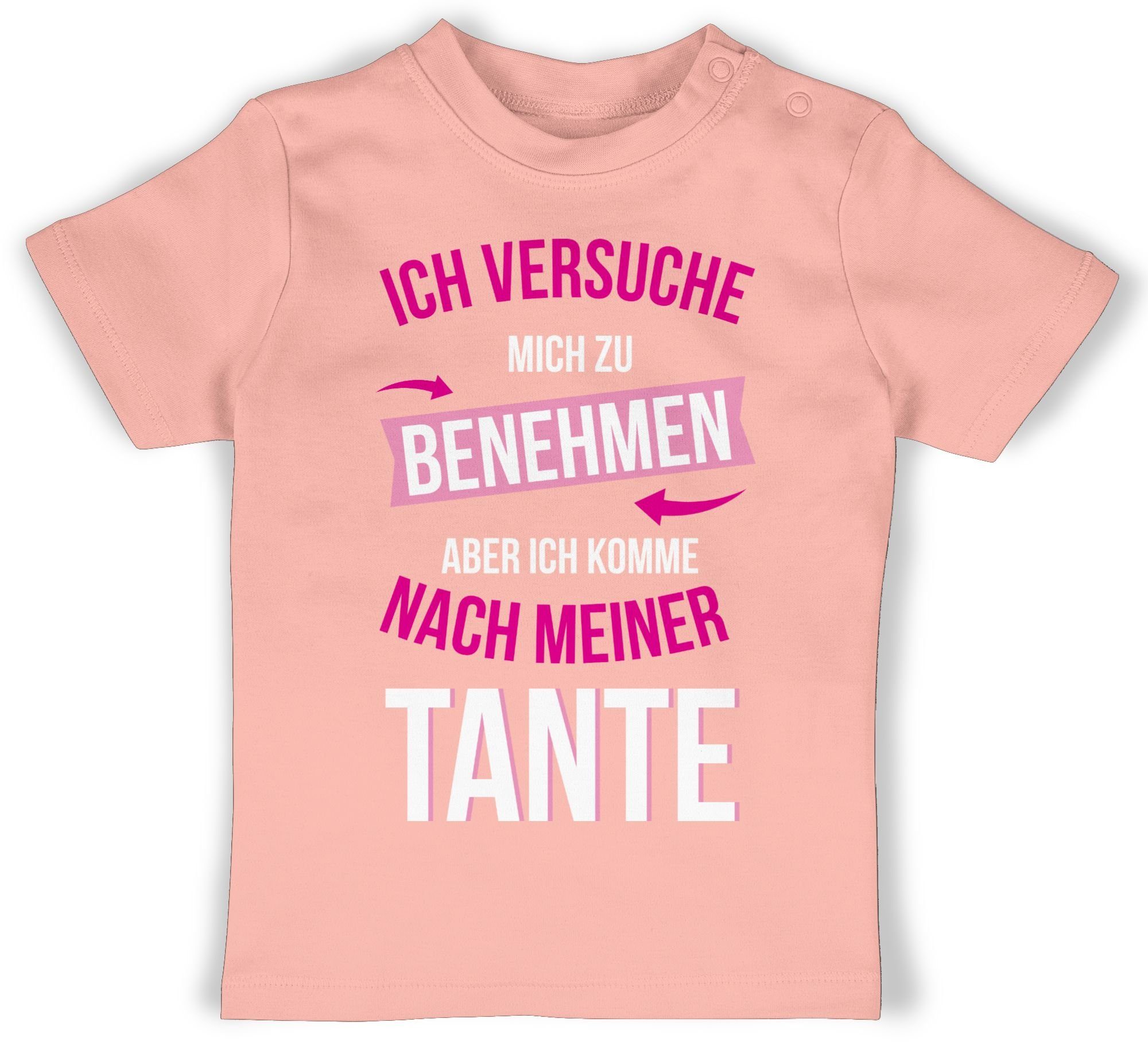 Shirtracer T-Shirt Ich versuche mich zu benehmen aber ich komme nach meiner Tante Sprüche Baby