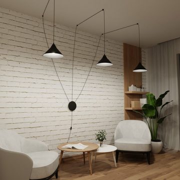 Licht-Erlebnisse Pendelleuchte FLEXIO, ohne Leuchtmittel, Hängelampe mit Stecker Schalter Schwarz Metall Modern Design flexibel