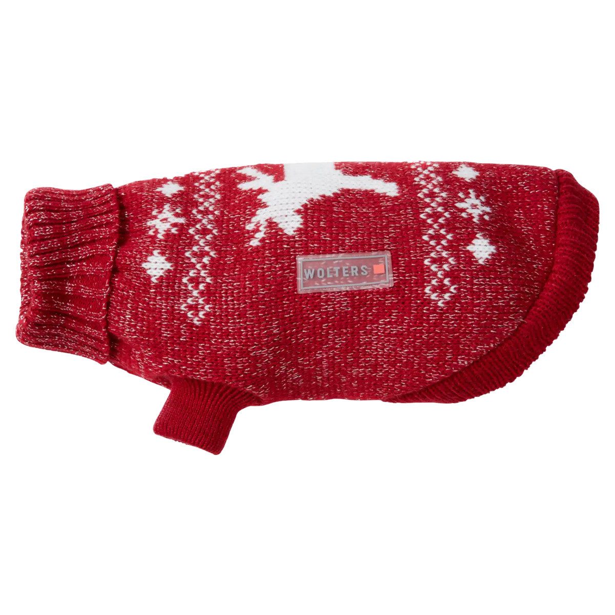 Wolters Hundepullover Strickpullover Elch mit Glitzer rot/silber