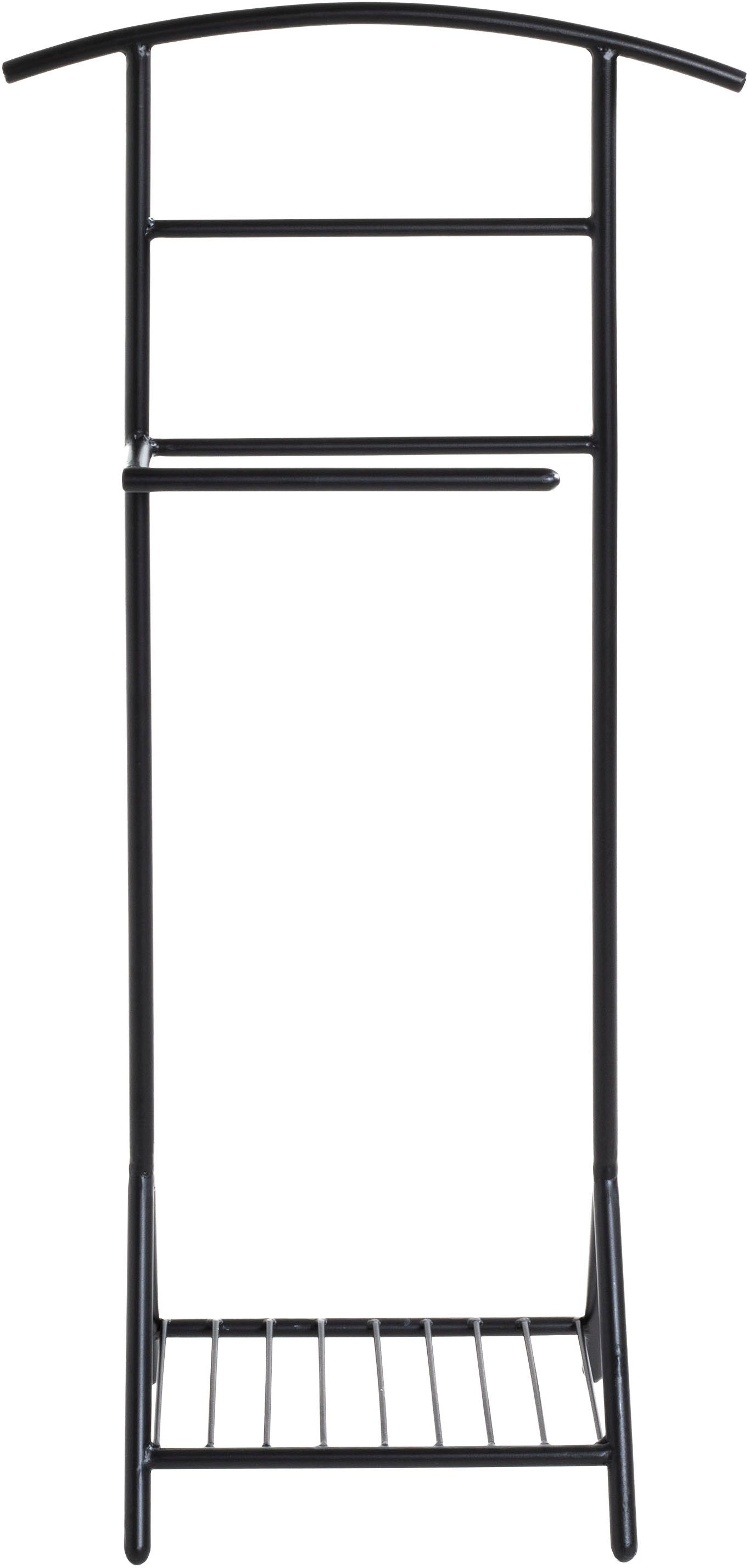 HAKU Herrendiener Anzugständer, Dressboy, Kleiderboy, Kleiderbutler, Stiller Diener, (1 St), freiform - aus Metall schwarz -B/T/H 45/26/101 cm